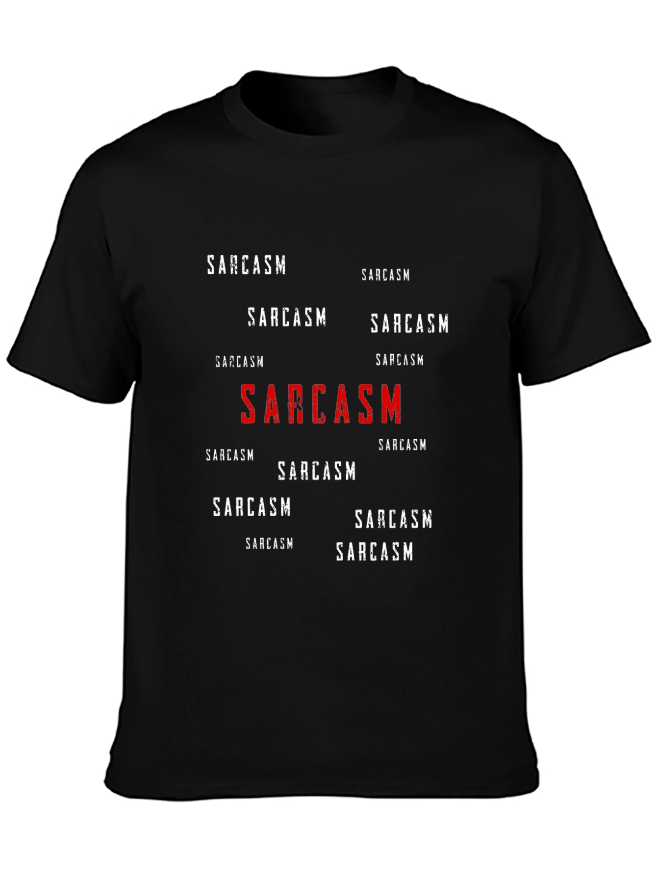 Sarcasm Graphic Print Crew Neck T-Shirt