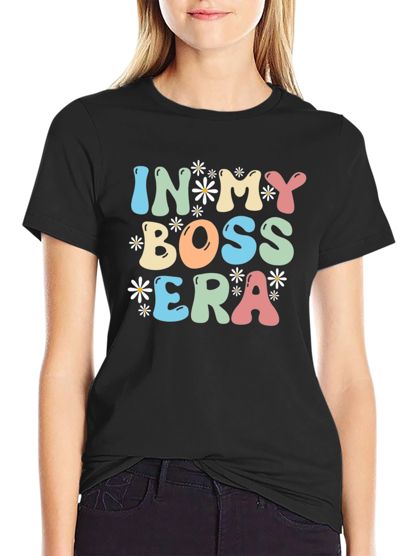 In My Boss Era Black Graphic Tee