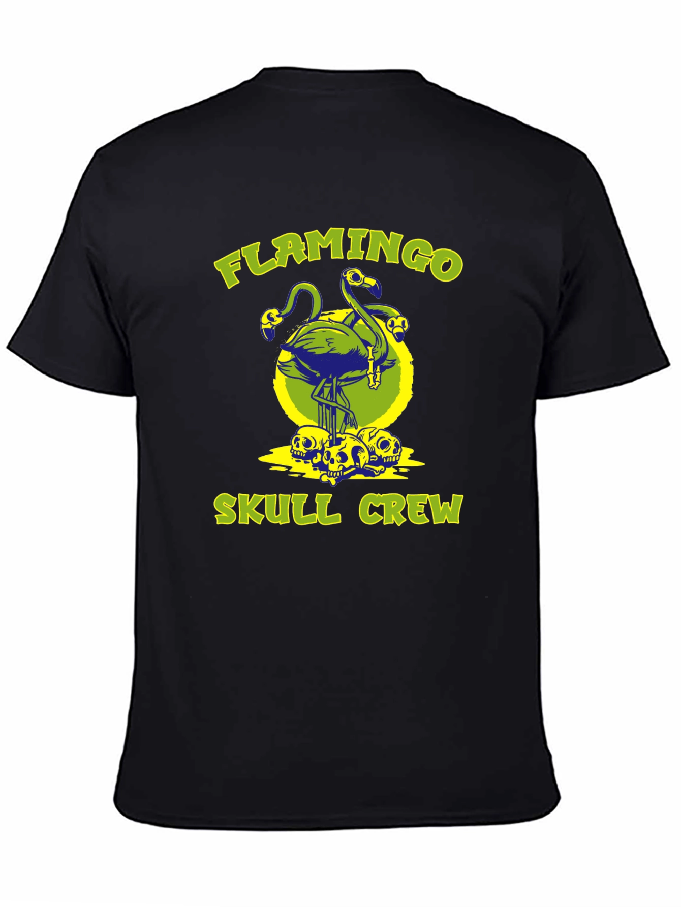 Flamingo Skull Crew Graphic T-Shirt