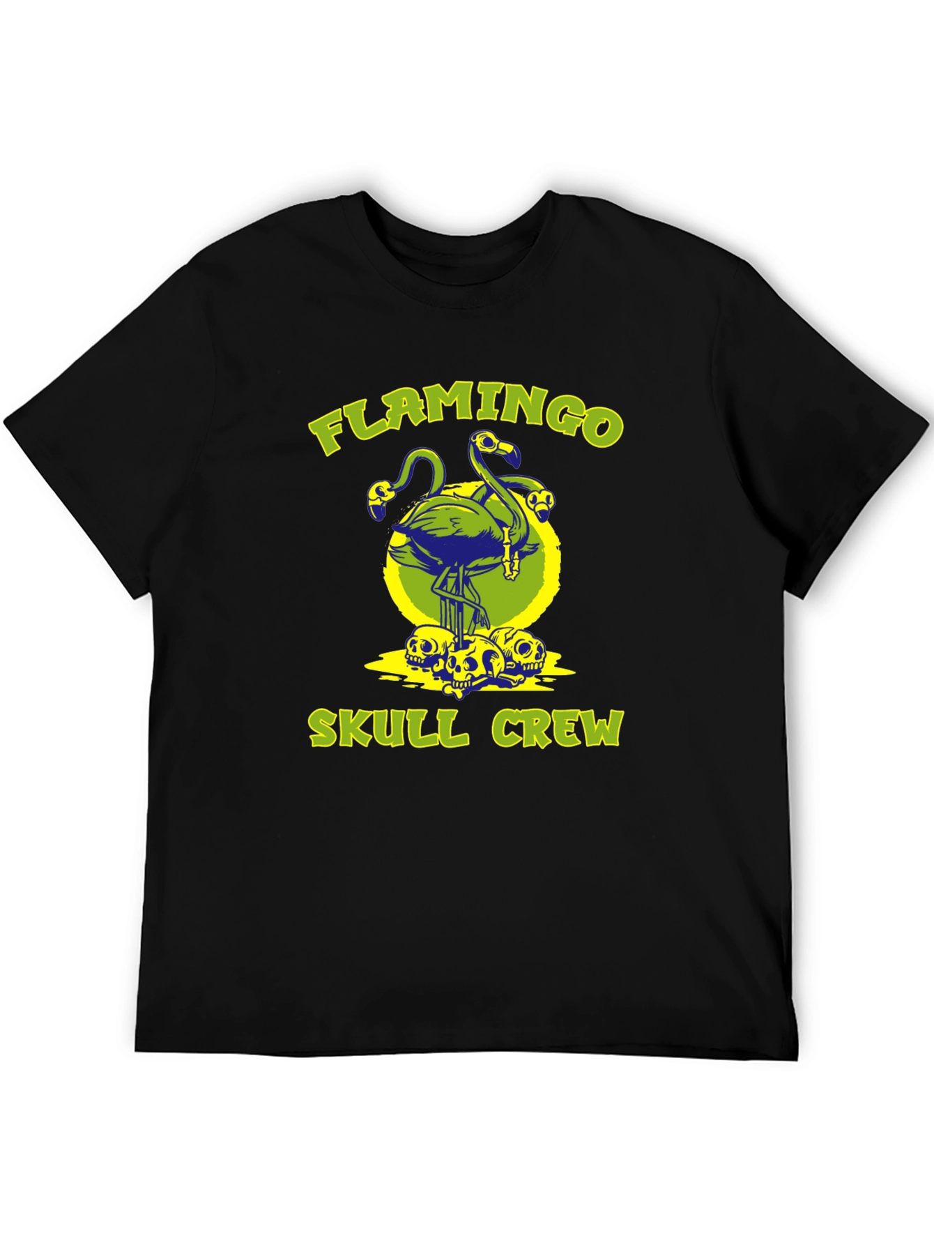 Flamingo Skull Crew Graphic T-Shirt