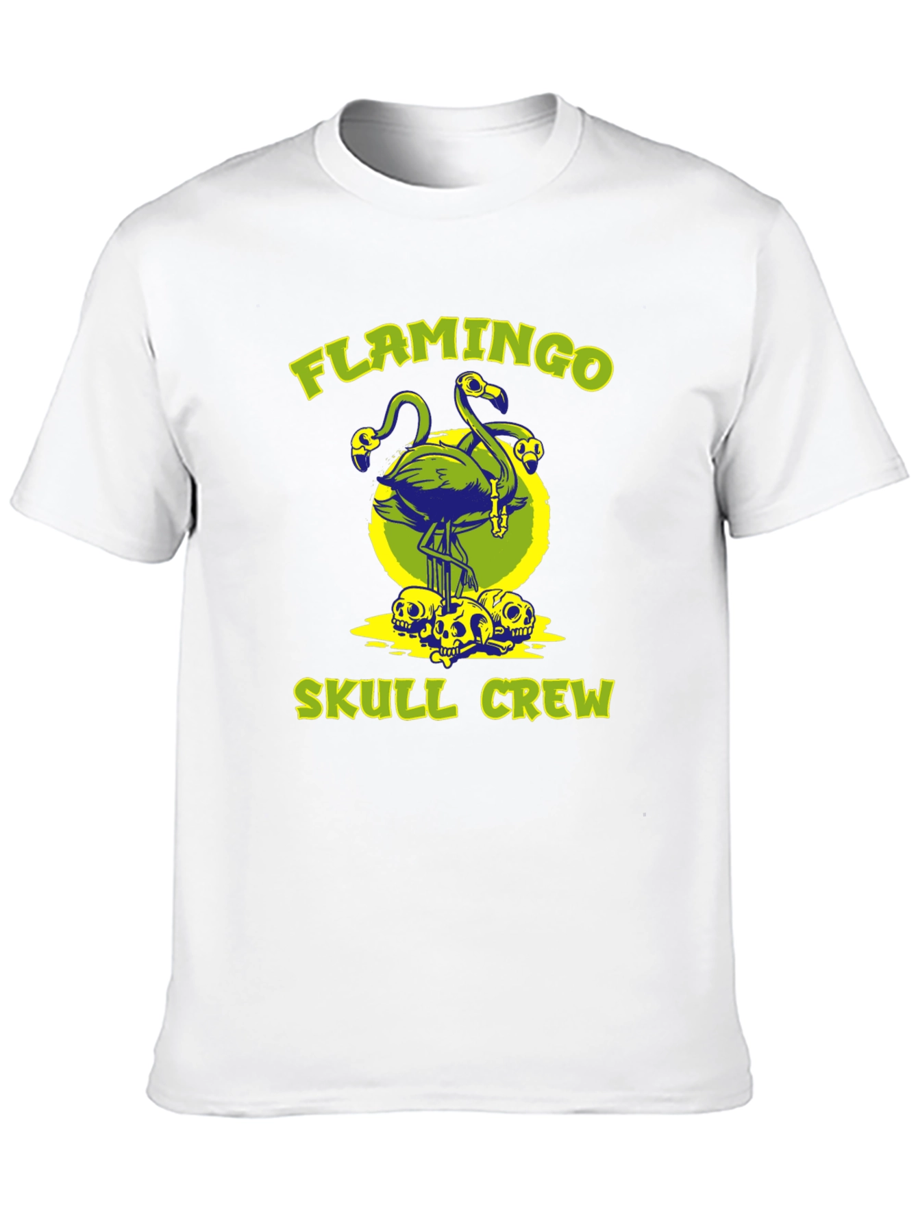 Flamingo Skull Crew Graphic T-Shirt