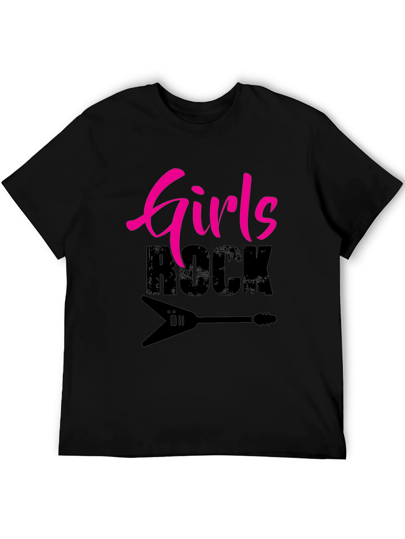 Girls Rock Guitar T-Shirt - Black