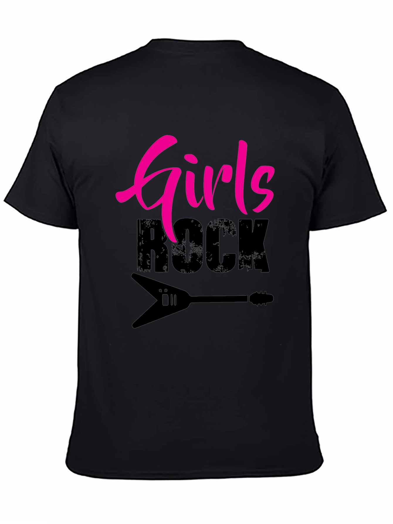 Girls Rock Guitar T-Shirt - Black