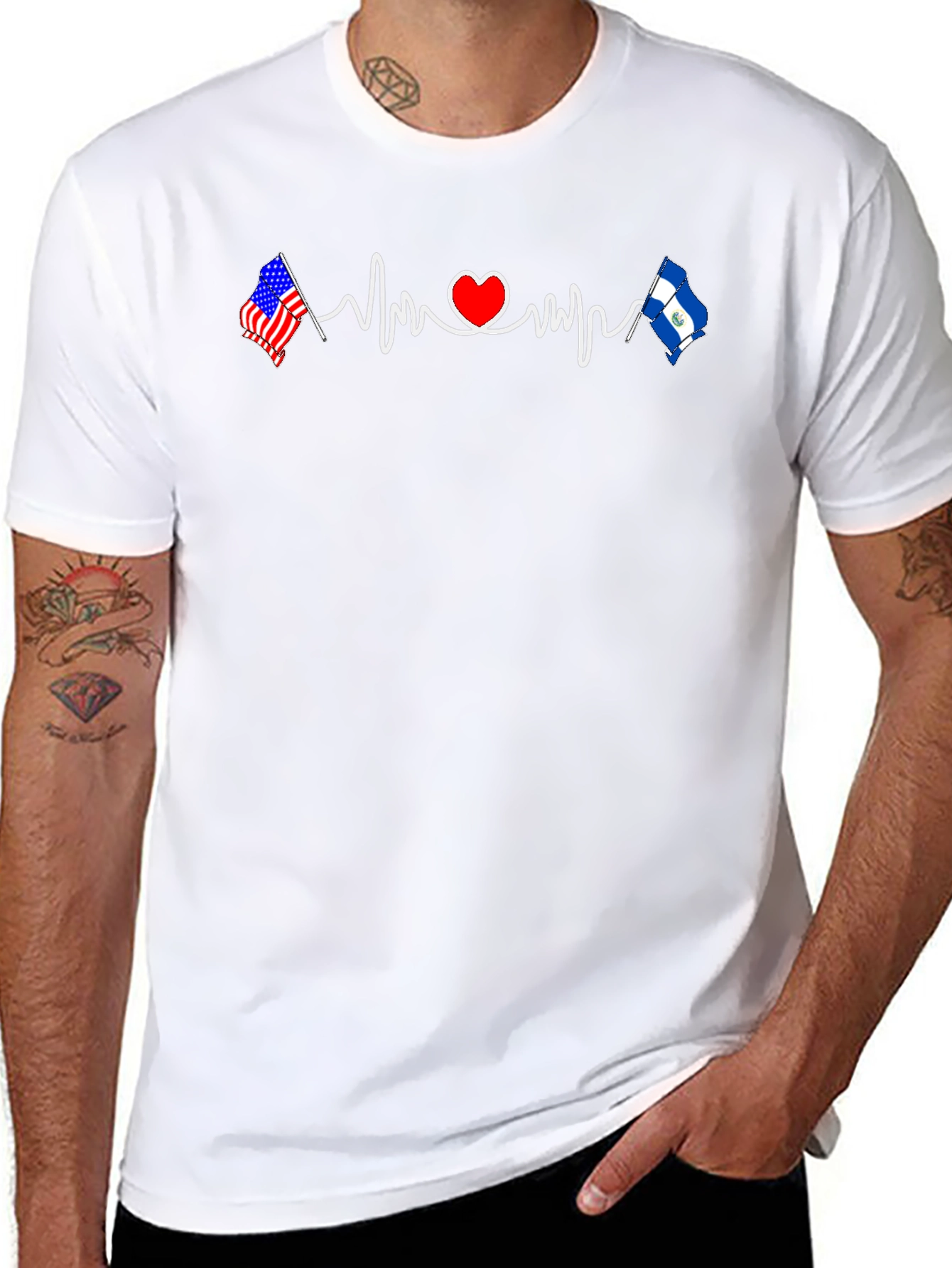 USA El Salvador Heartbeat T-Shirt