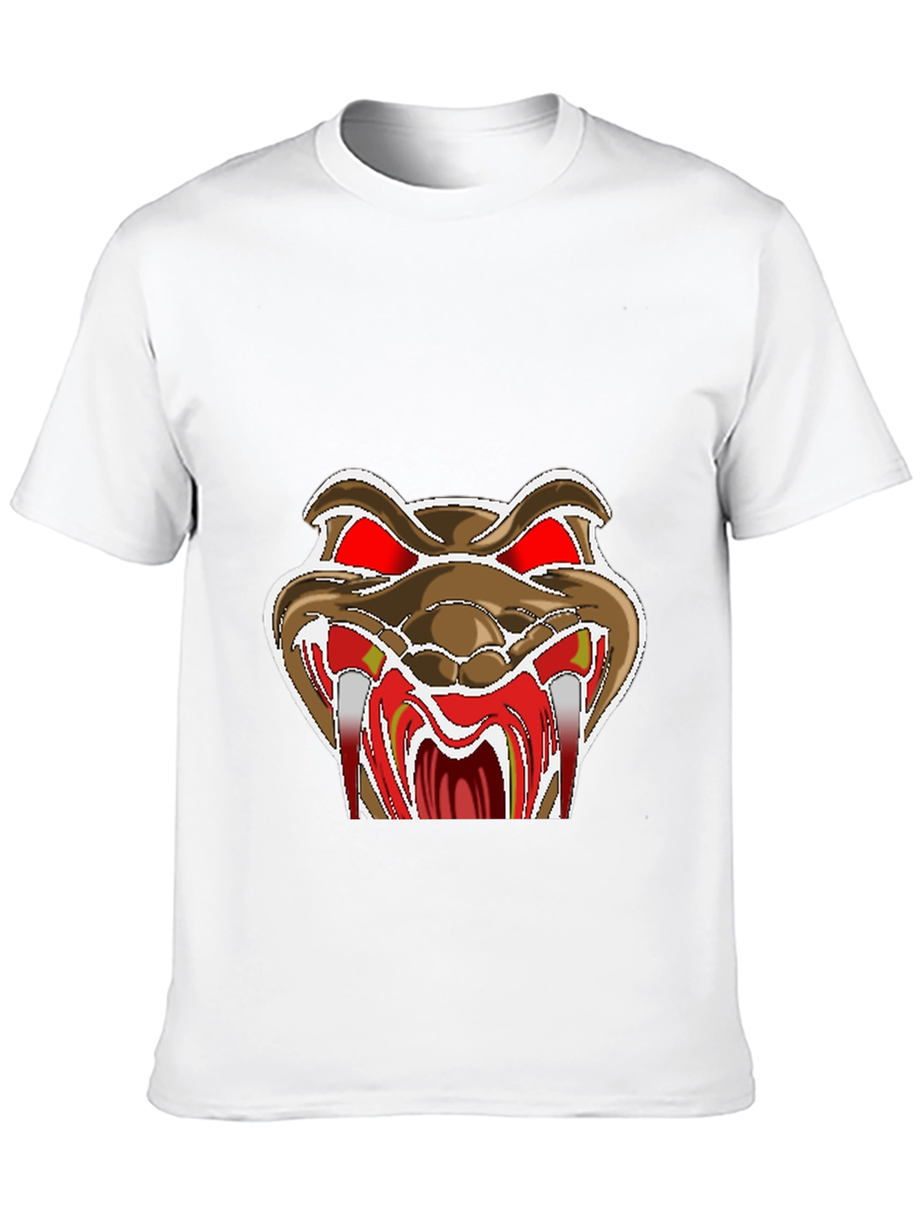 Mens Black T-Shirt with Snake Graphic