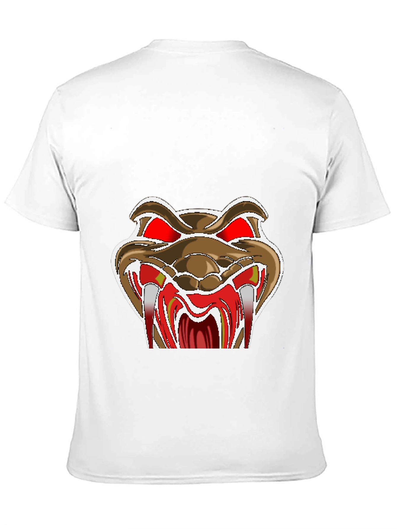 Mens Black T-Shirt with Snake Graphic