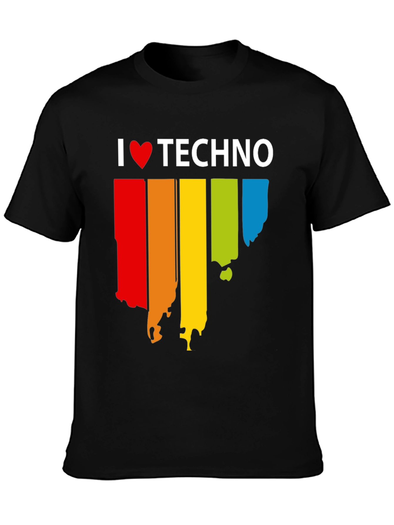 I Love Techno Rainbow T-Shirt | Music Lover Tee