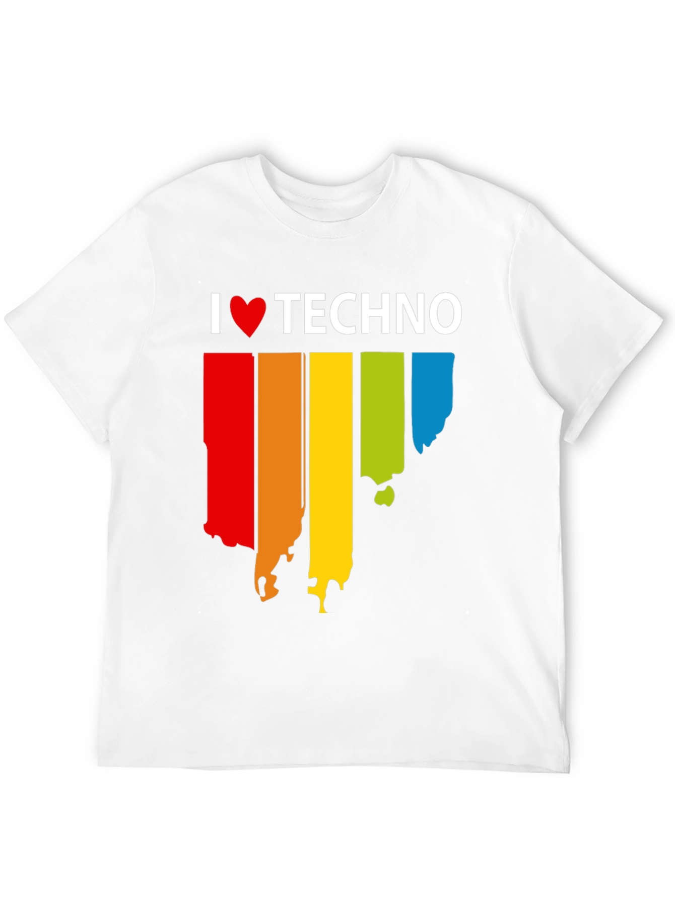 I Love Techno Rainbow T-Shirt | Music Lover Tee