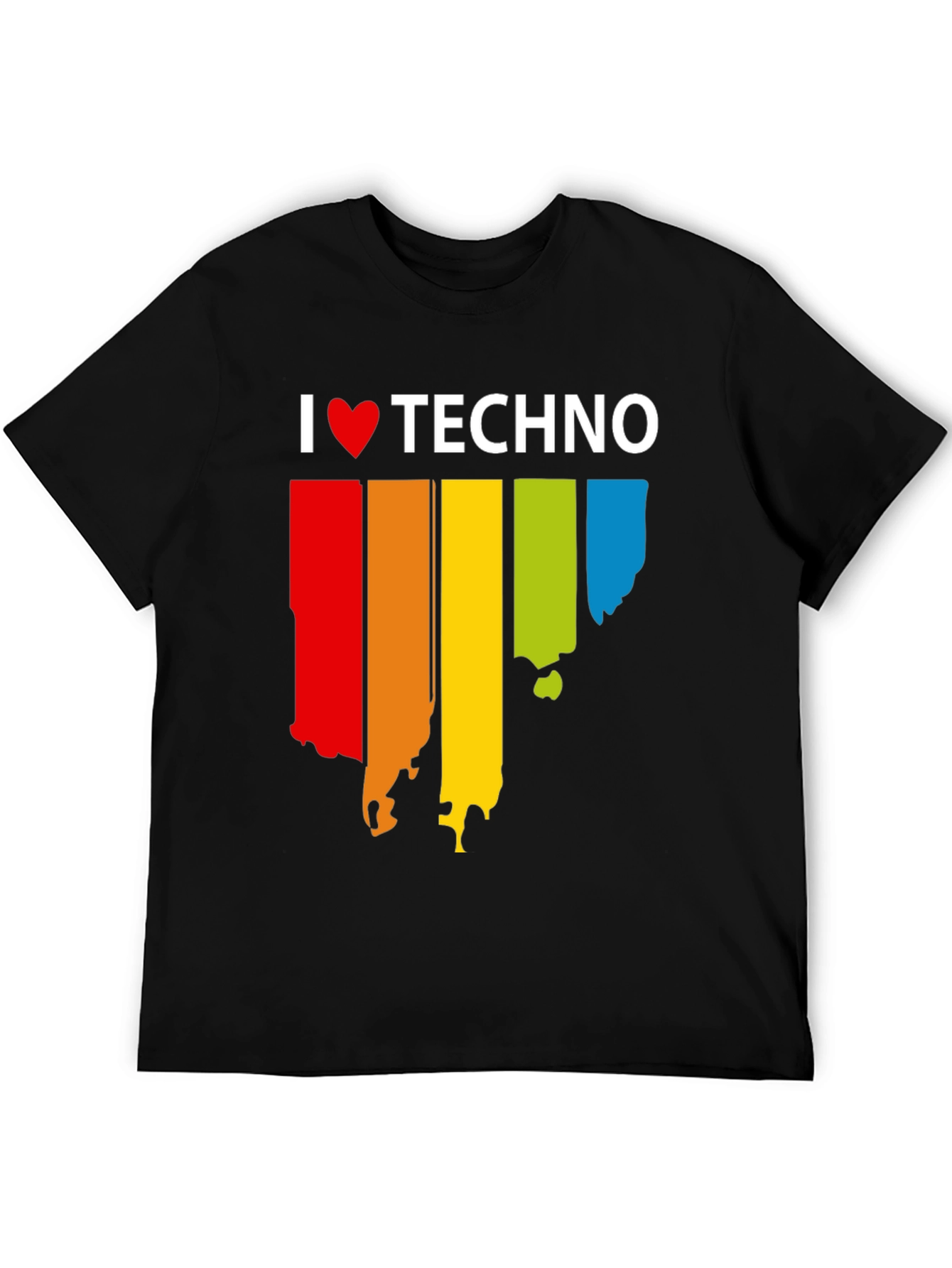 I Love Techno Rainbow T-Shirt | Music Lover Tee