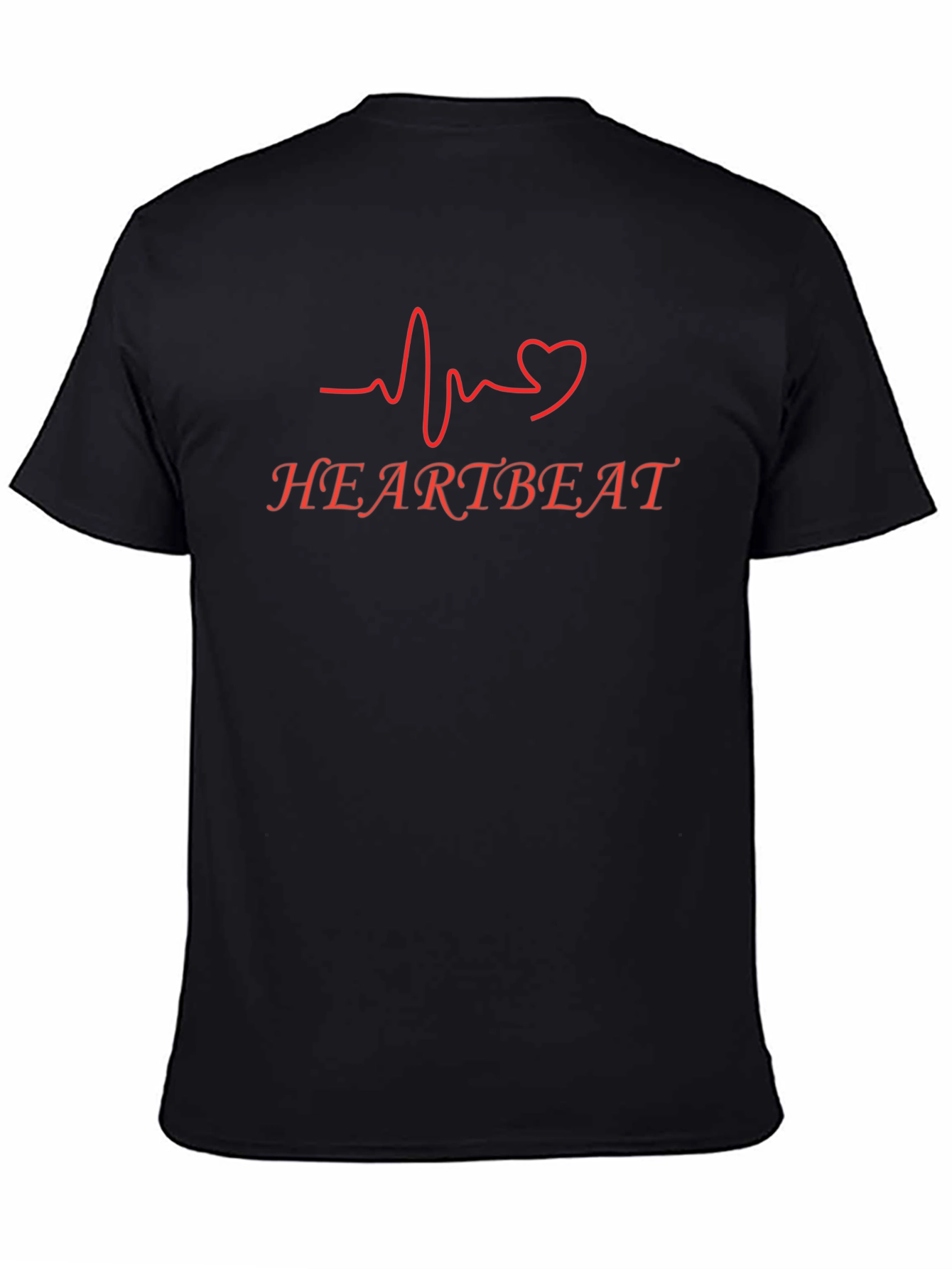 Heartbeat Graphic Tee - Black Cotton T-Shirt
