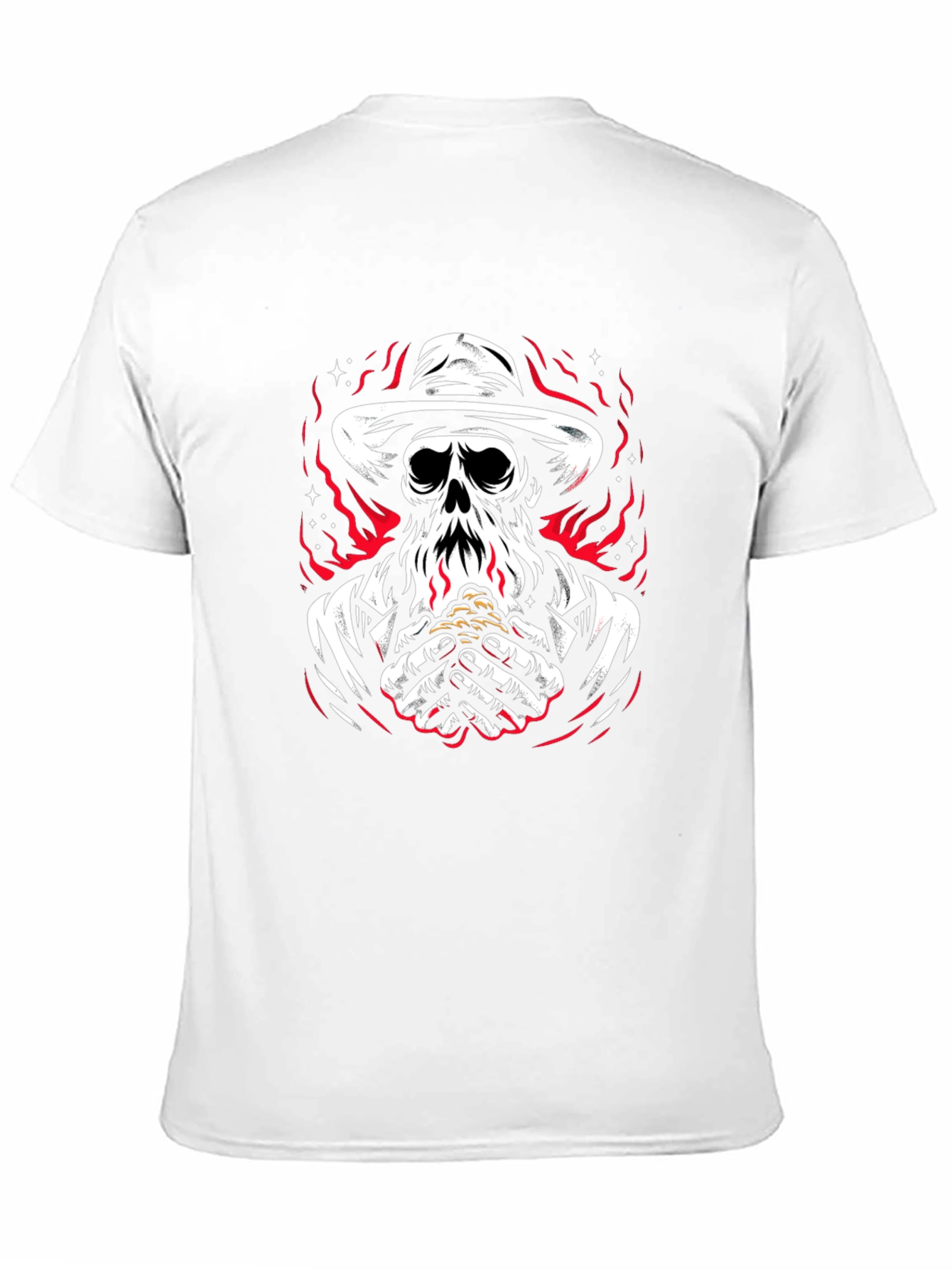 Grim Reaper Graphic Tee - Skull & Flames Design