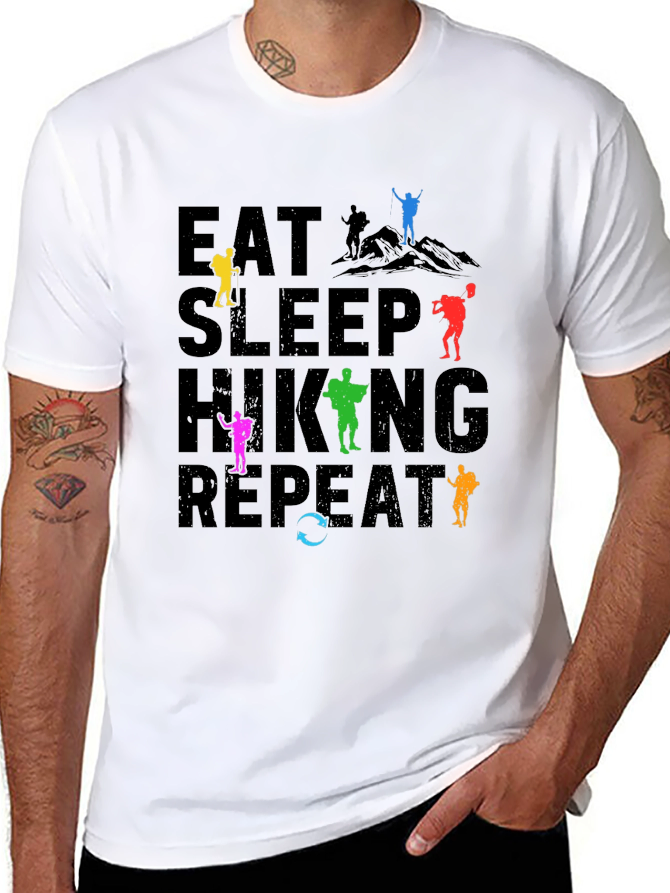 Eat Sleep Hiking Repeat T-Shirt Adventure Tee