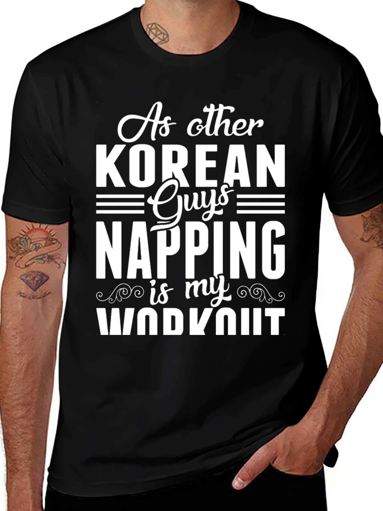 Korean Guys Napping Workout T-Shirt