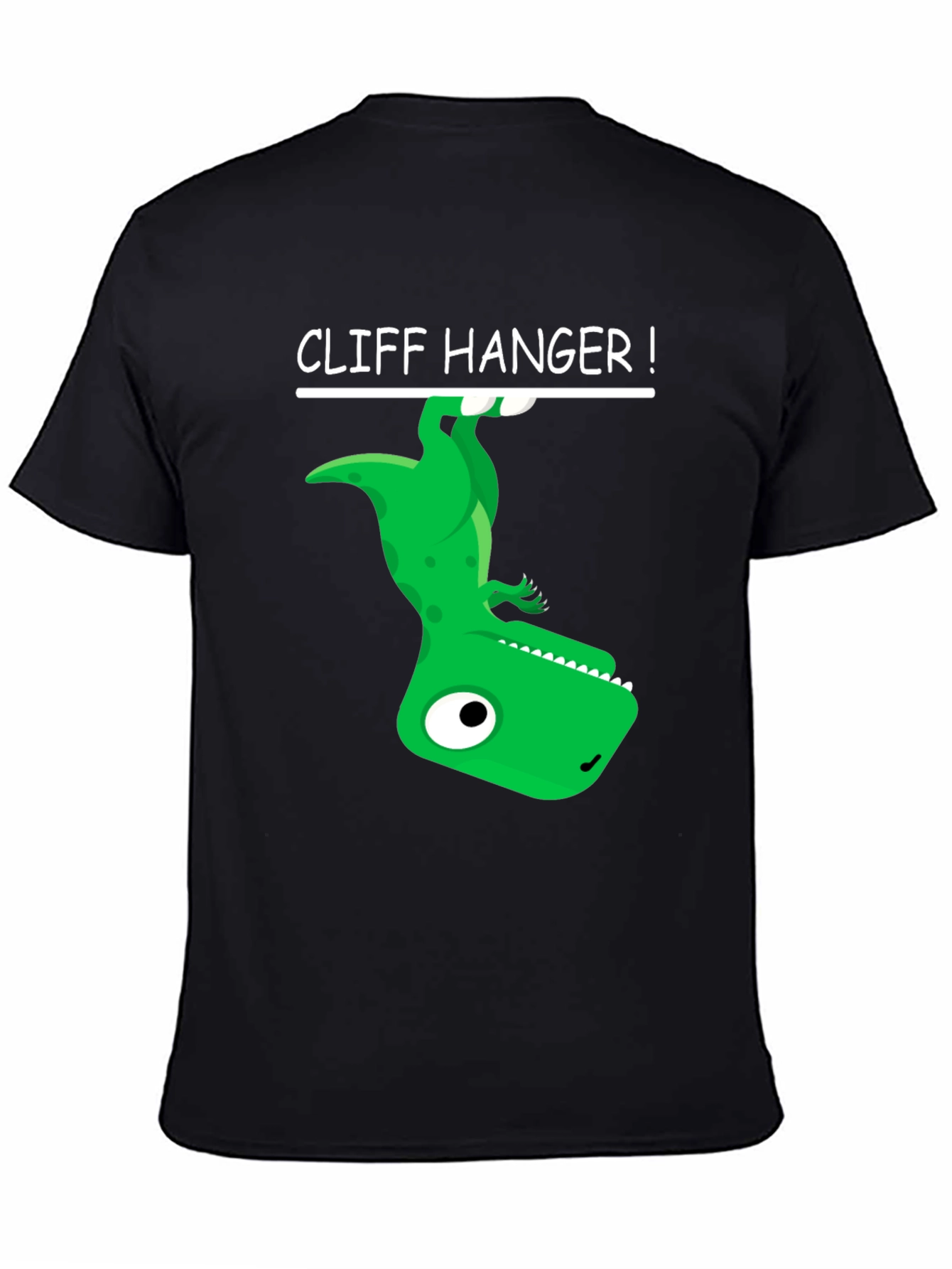 Cliff Hanger Dinosaur Graphic Tee - Black