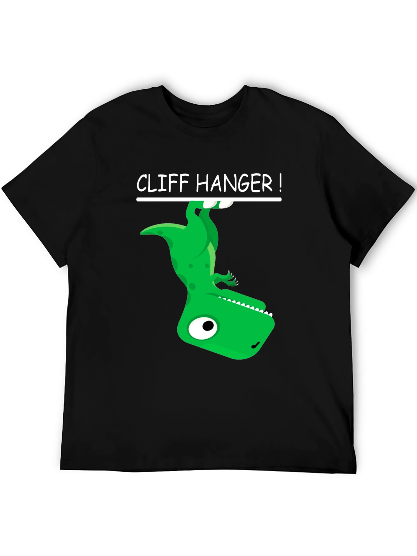 Cliff Hanger Dinosaur Graphic Tee - Black