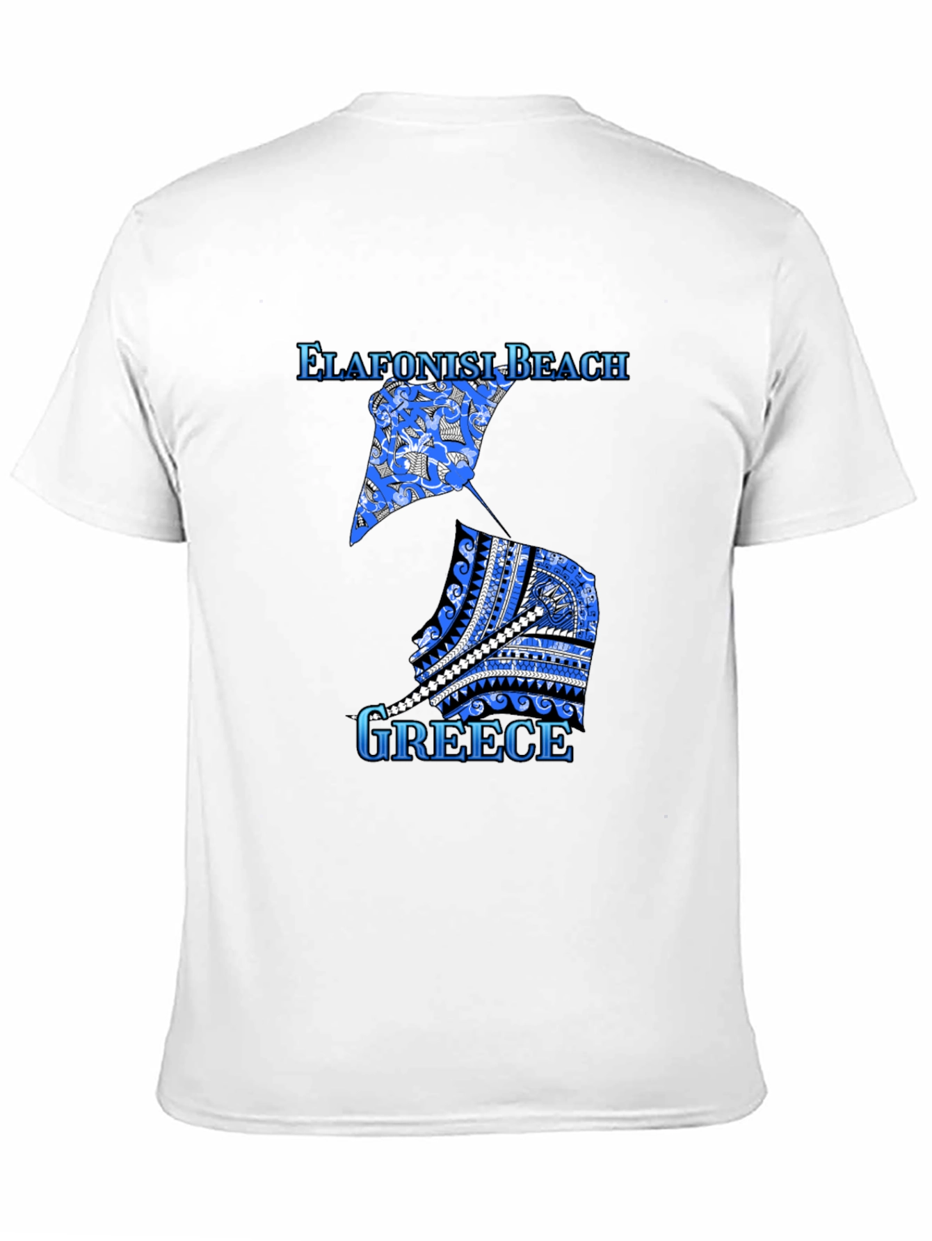 Elafonisi Beach Greece Graphic Tee - Black Cotton T-Shirt