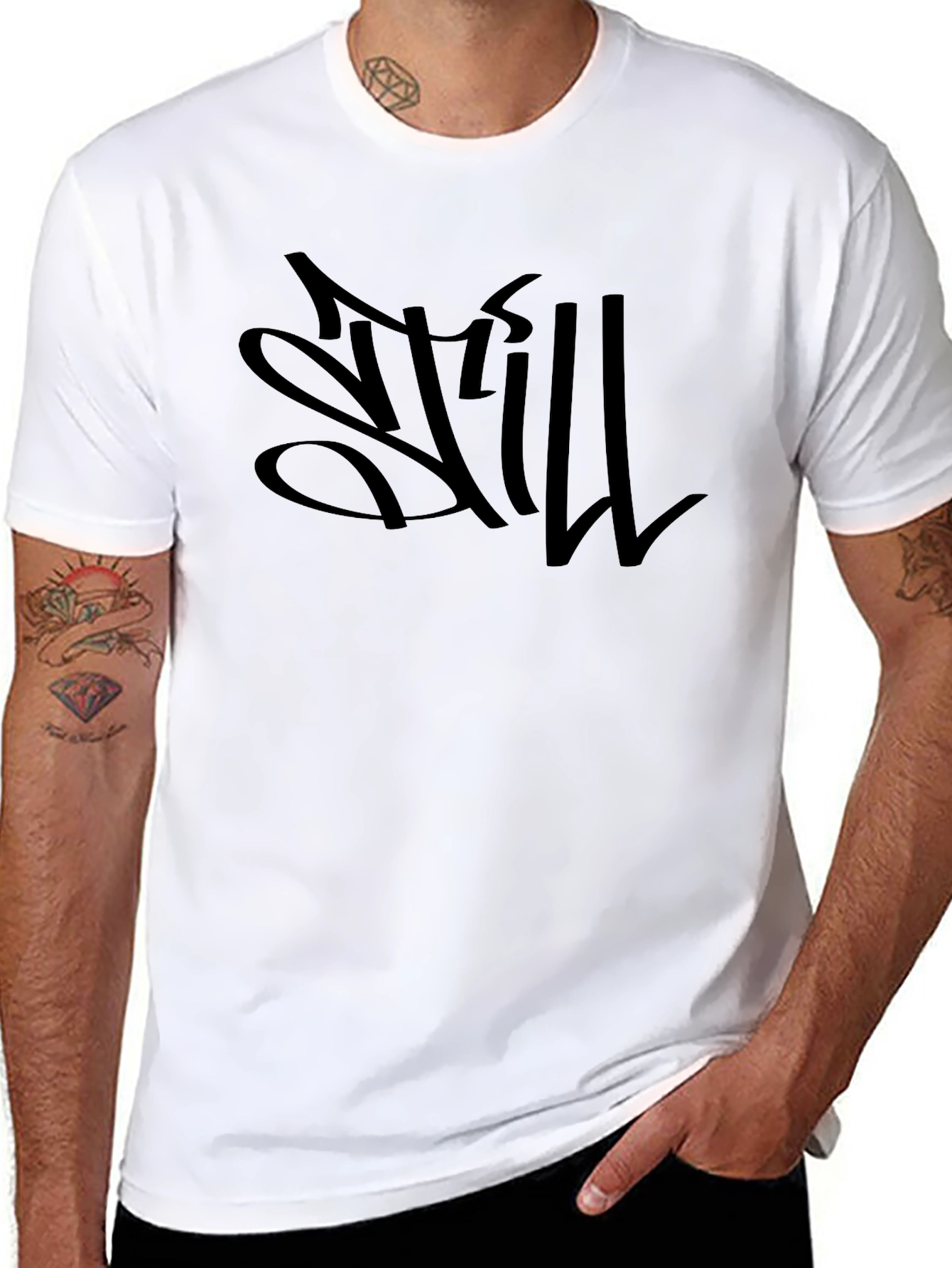Statement Graphic Tee - Edgy Black Design