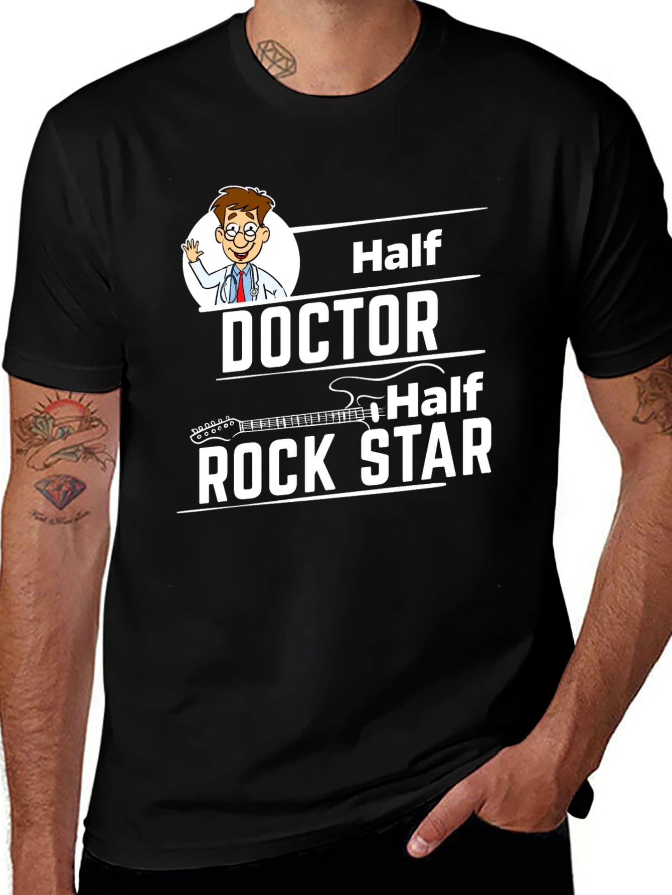 Half Doctor Half Rock Star Graphic Tee