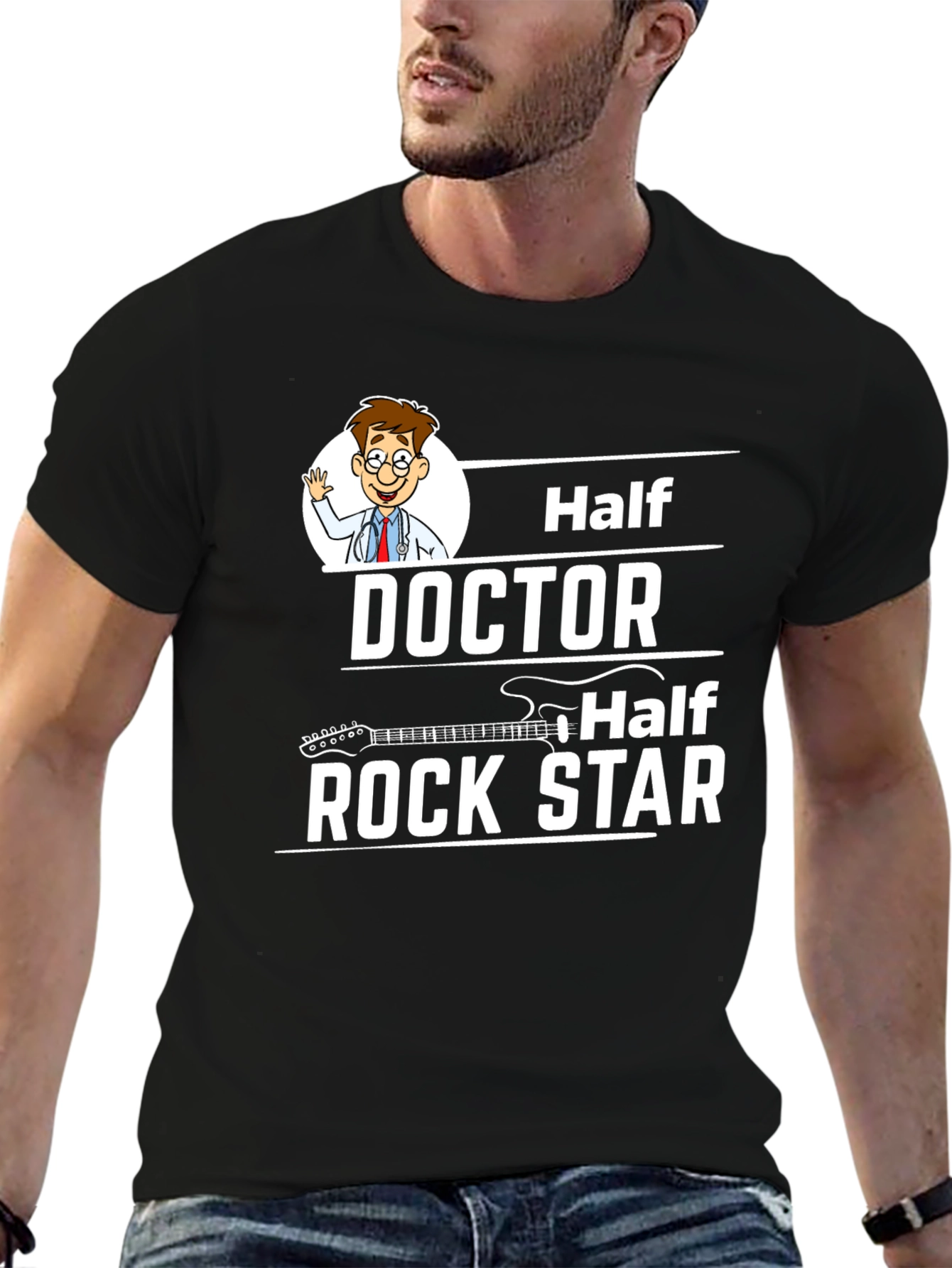 Half Doctor Half Rock Star Graphic Tee