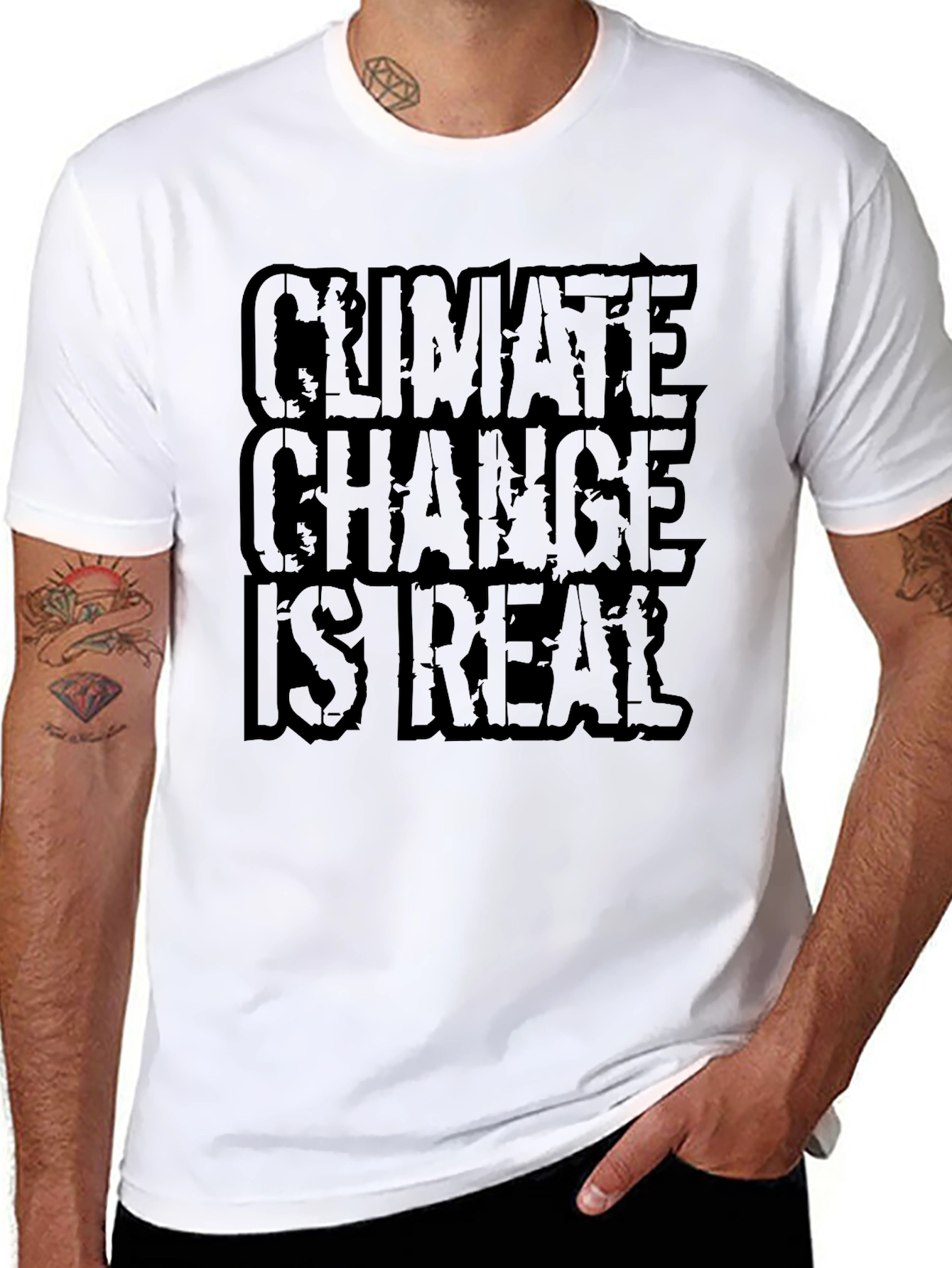 Climate Change Is Real Black T-Shirt