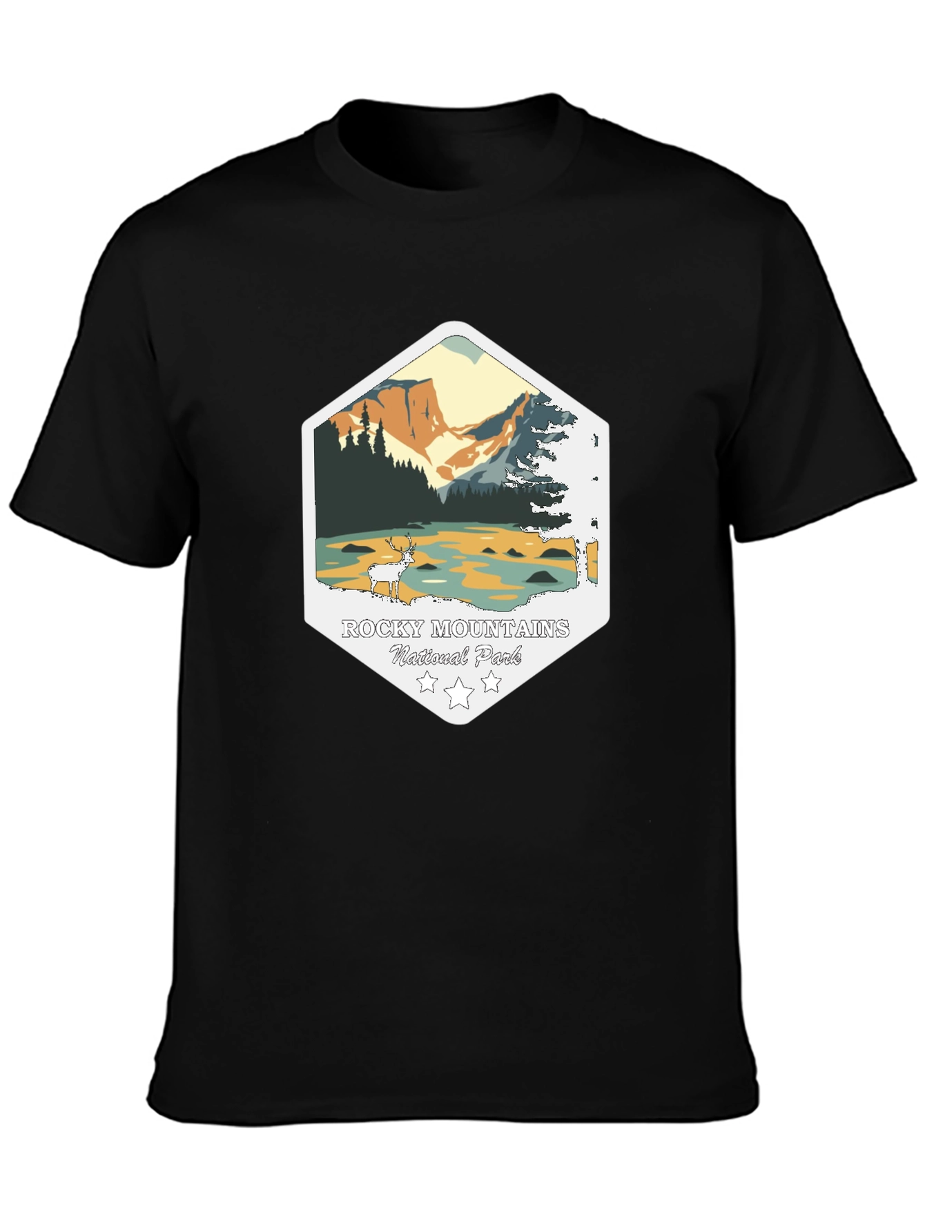 Rocky Mountains National Park Black T-Shirt