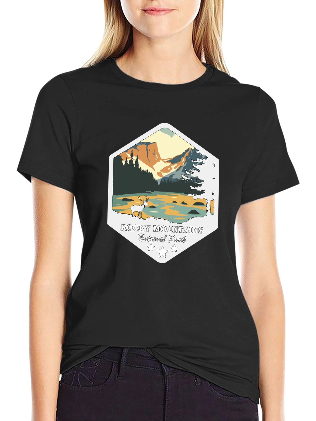 Rocky Mountains National Park Black T-Shirt