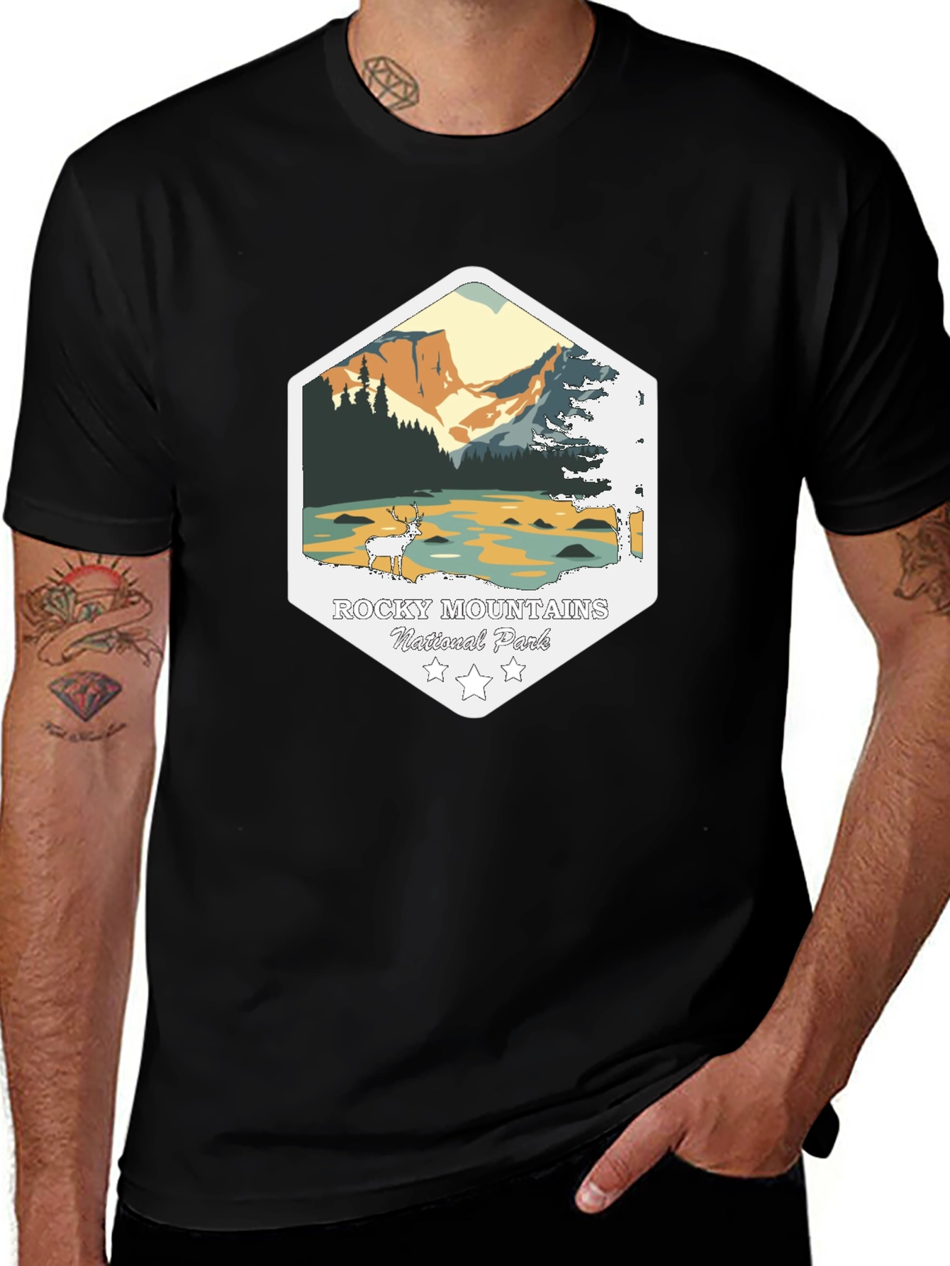 Rocky Mountains National Park Black T-Shirt