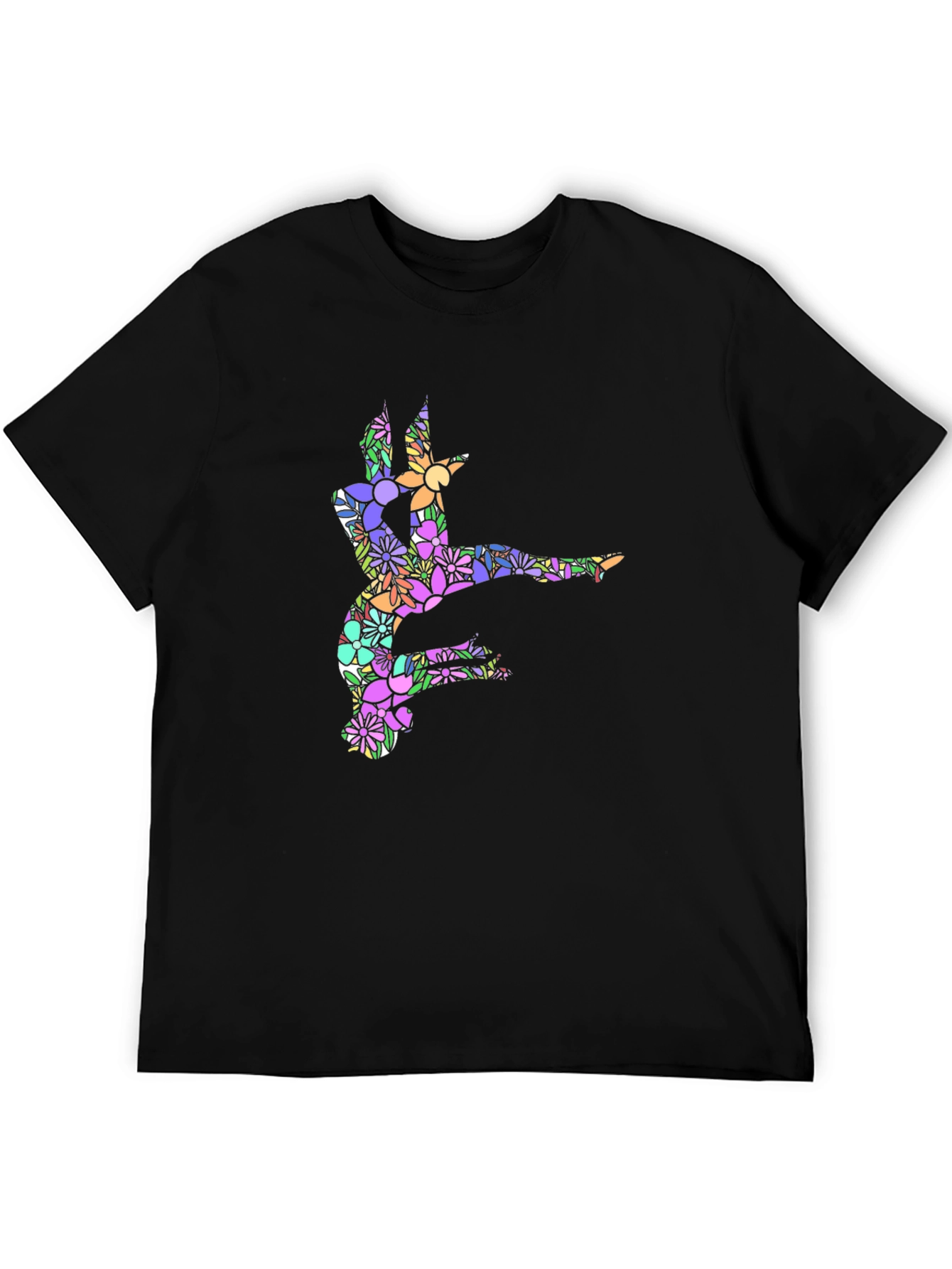 Floral Dancer Graphic Black T-Shirt