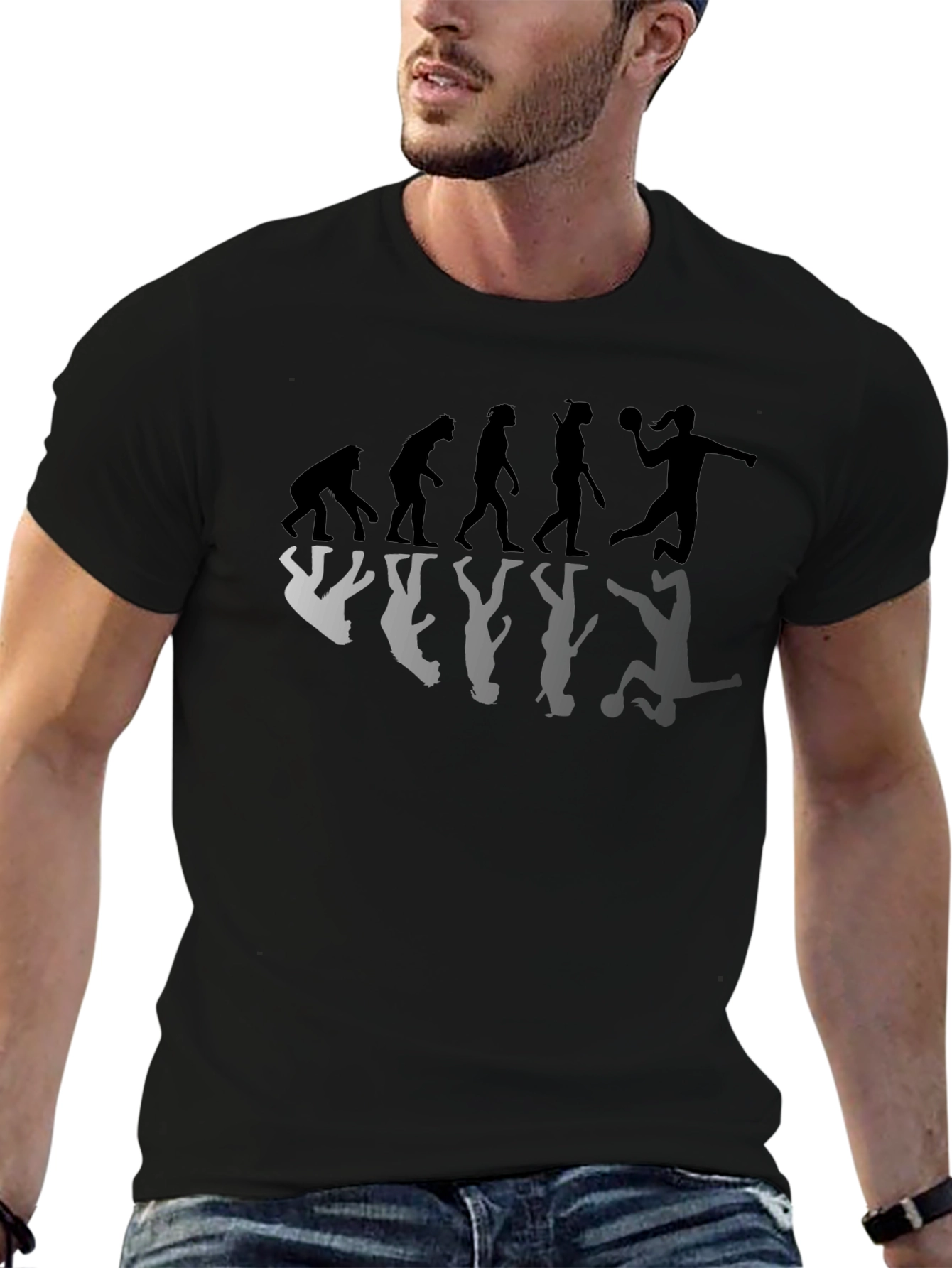 Evolution Handball Player Graphic T-Shirt