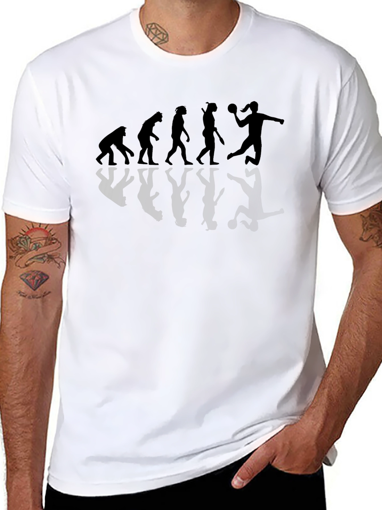 Evolution Handball Player Graphic T-Shirt