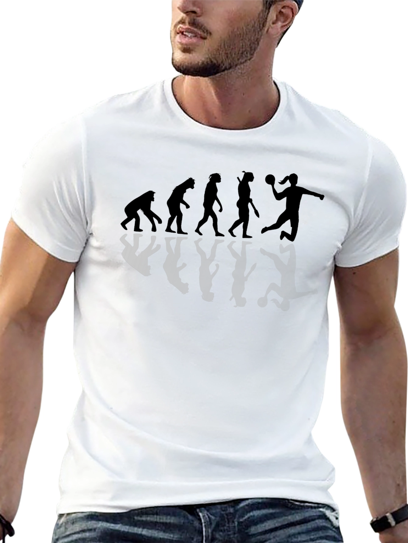 Evolution Handball Player Graphic T-Shirt