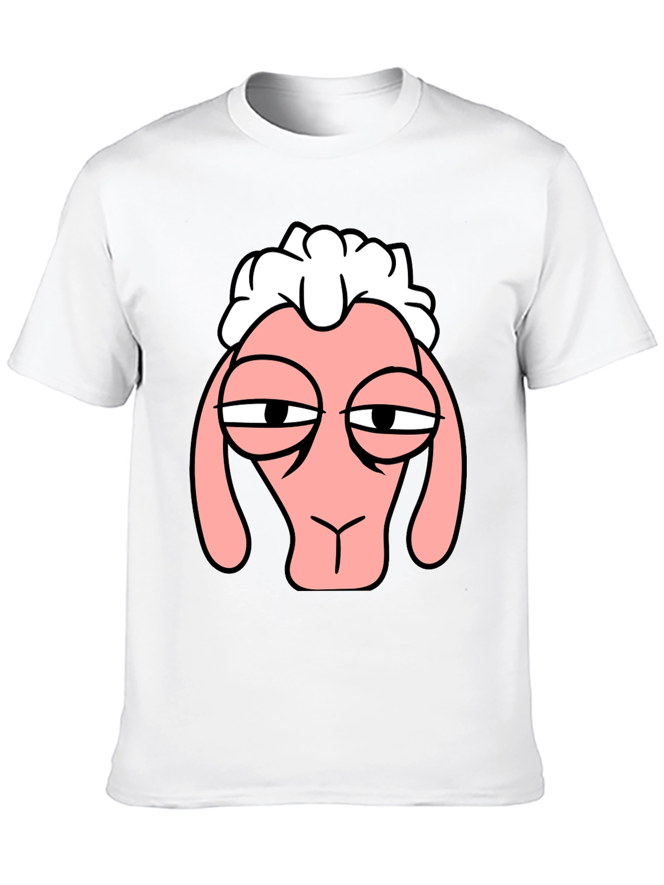 Funny Sheep Face Black T-Shirt Graphic Tee