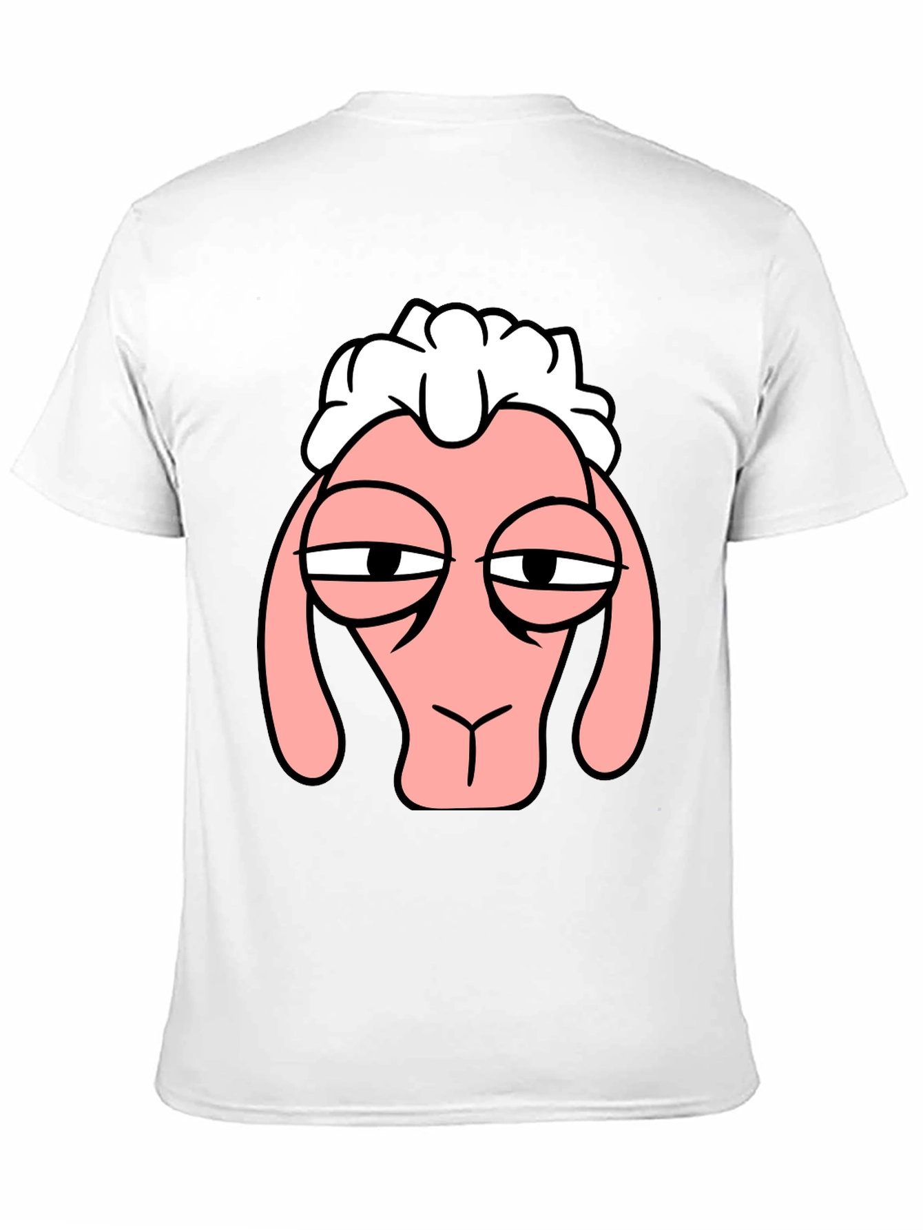 Funny Sheep Face Black T-Shirt Graphic Tee