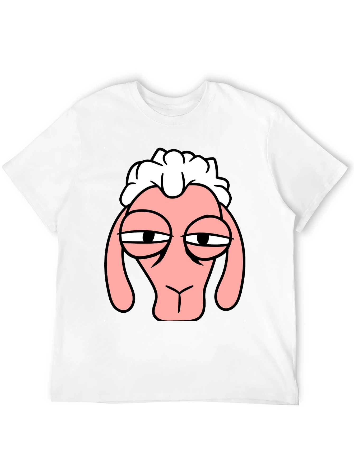 Funny Sheep Face Black T-Shirt Graphic Tee