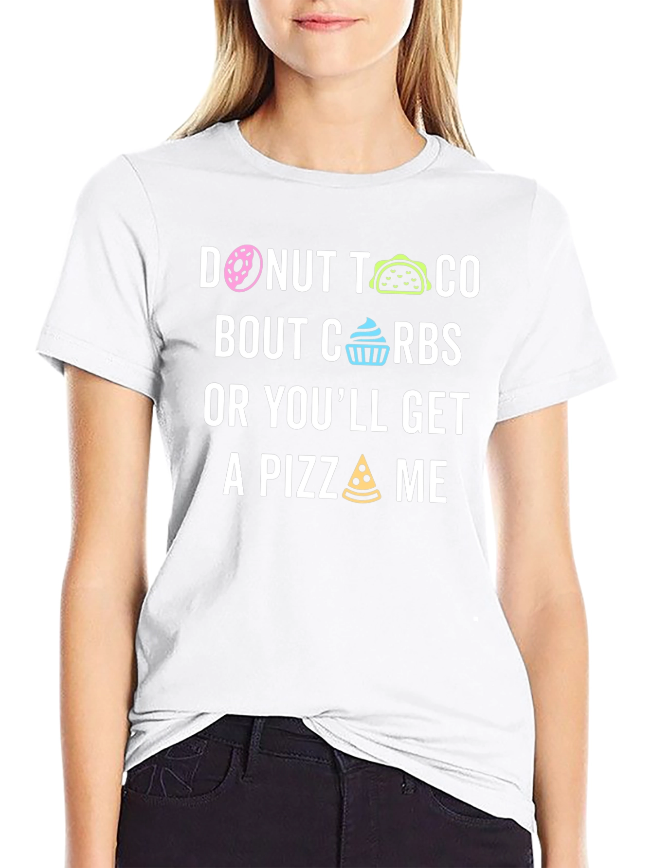 Funny Donut Taco Bout Carbs Graphic T-Shirt