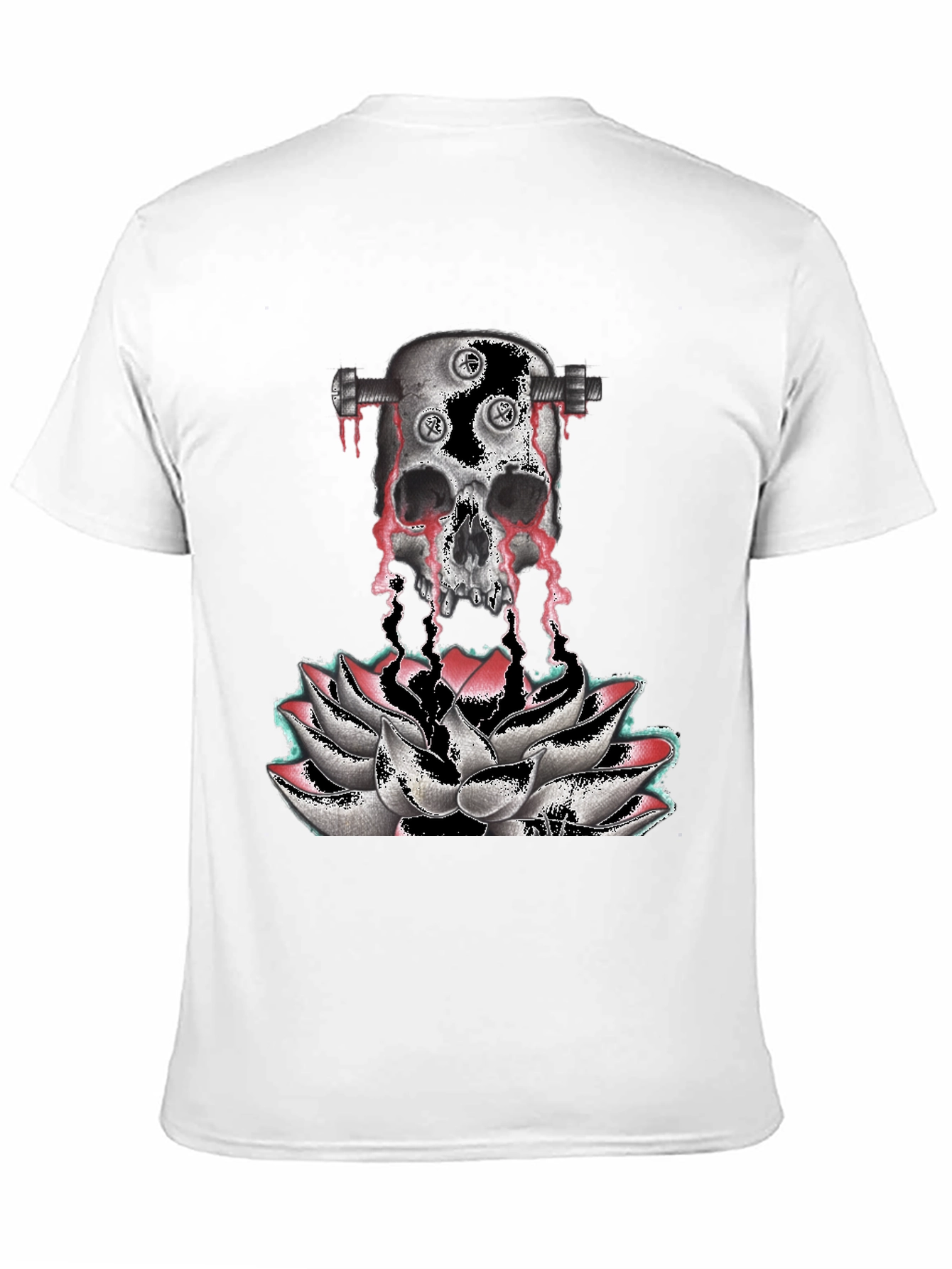 Skull & Lotus Graphic Print T-Shirt