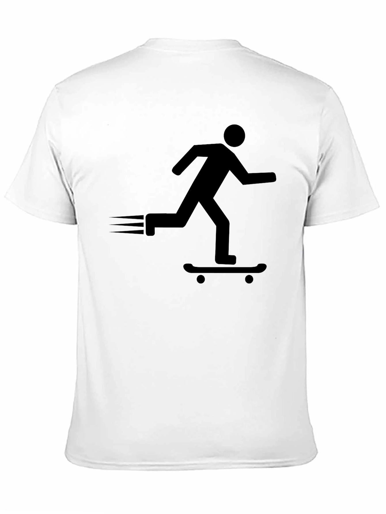 Skateboarder Silhouette Graphic Tee - Black Cotton Blend