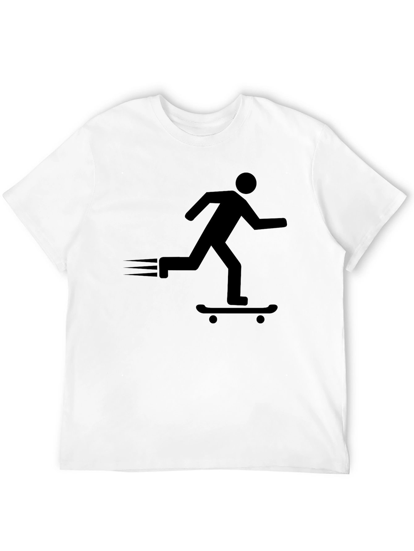 Skateboarder Silhouette Graphic Tee - Black Cotton Blend