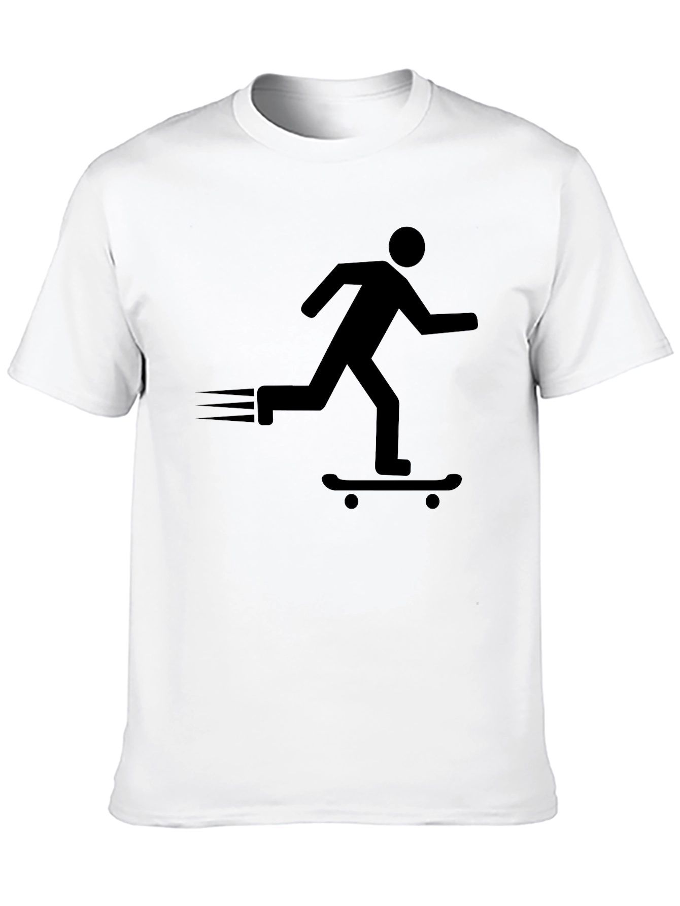 Skateboarder Silhouette Graphic Tee - Black Cotton Blend