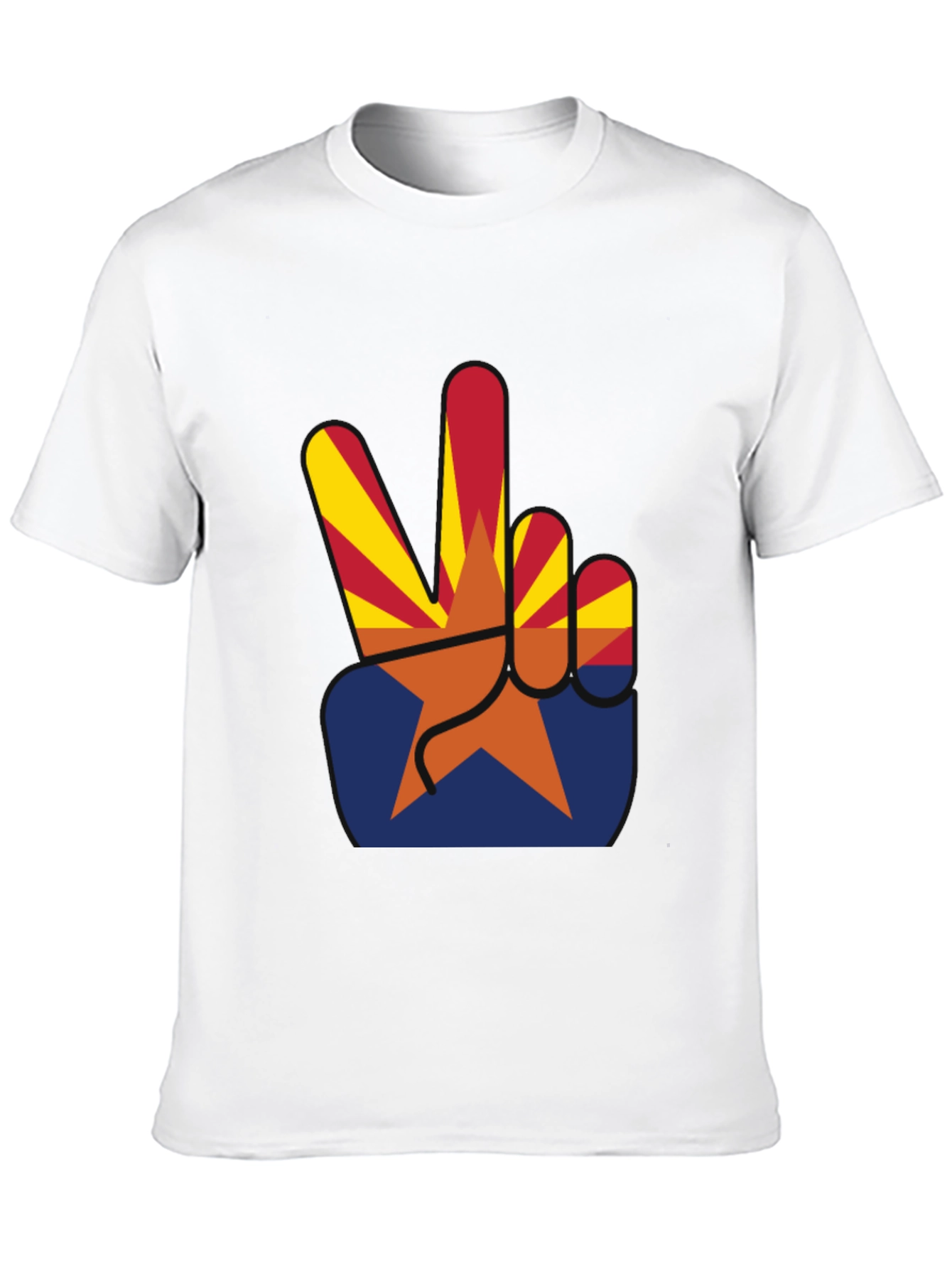 Arizona Peace Sign Graphic Tee - Black Cotton T-Shirt