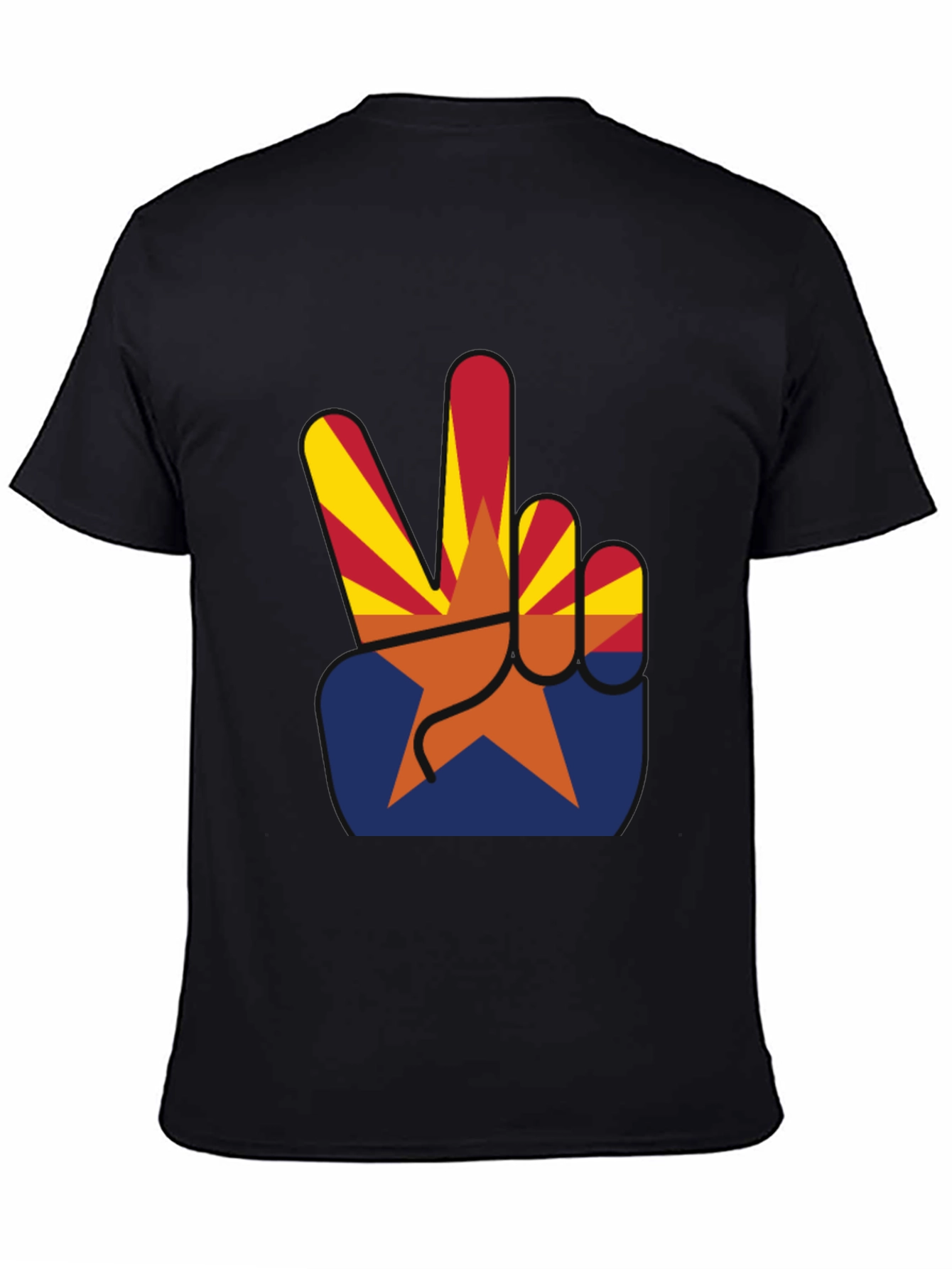 Arizona Peace Sign Graphic Tee - Black Cotton T-Shirt