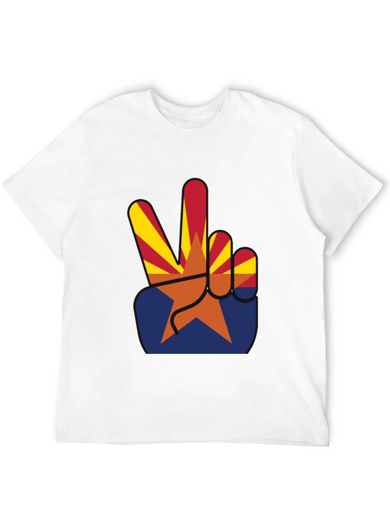 Arizona Peace Sign Graphic Tee - Black Cotton T-Shirt