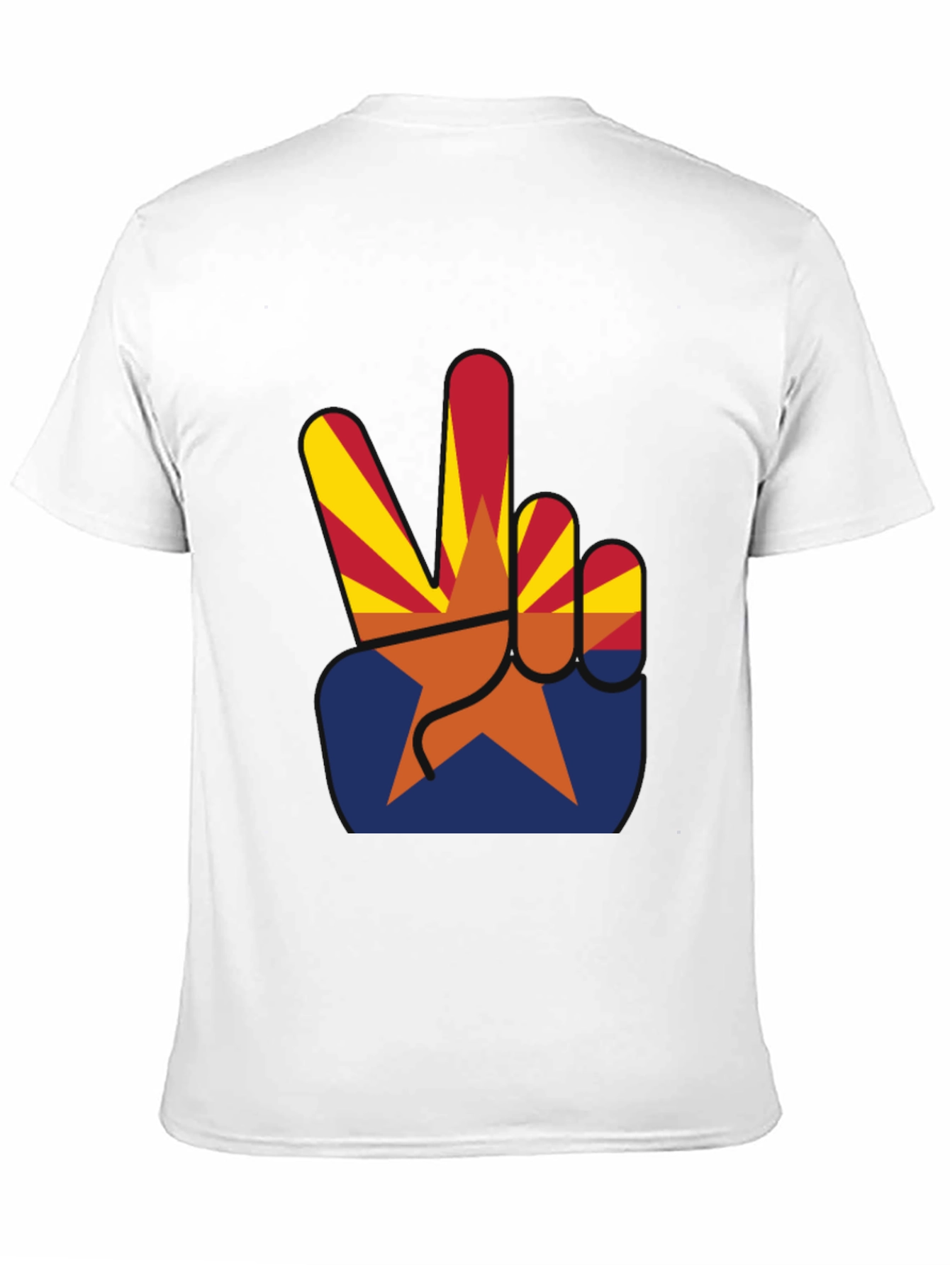 Arizona Peace Sign Graphic Tee - Black Cotton T-Shirt