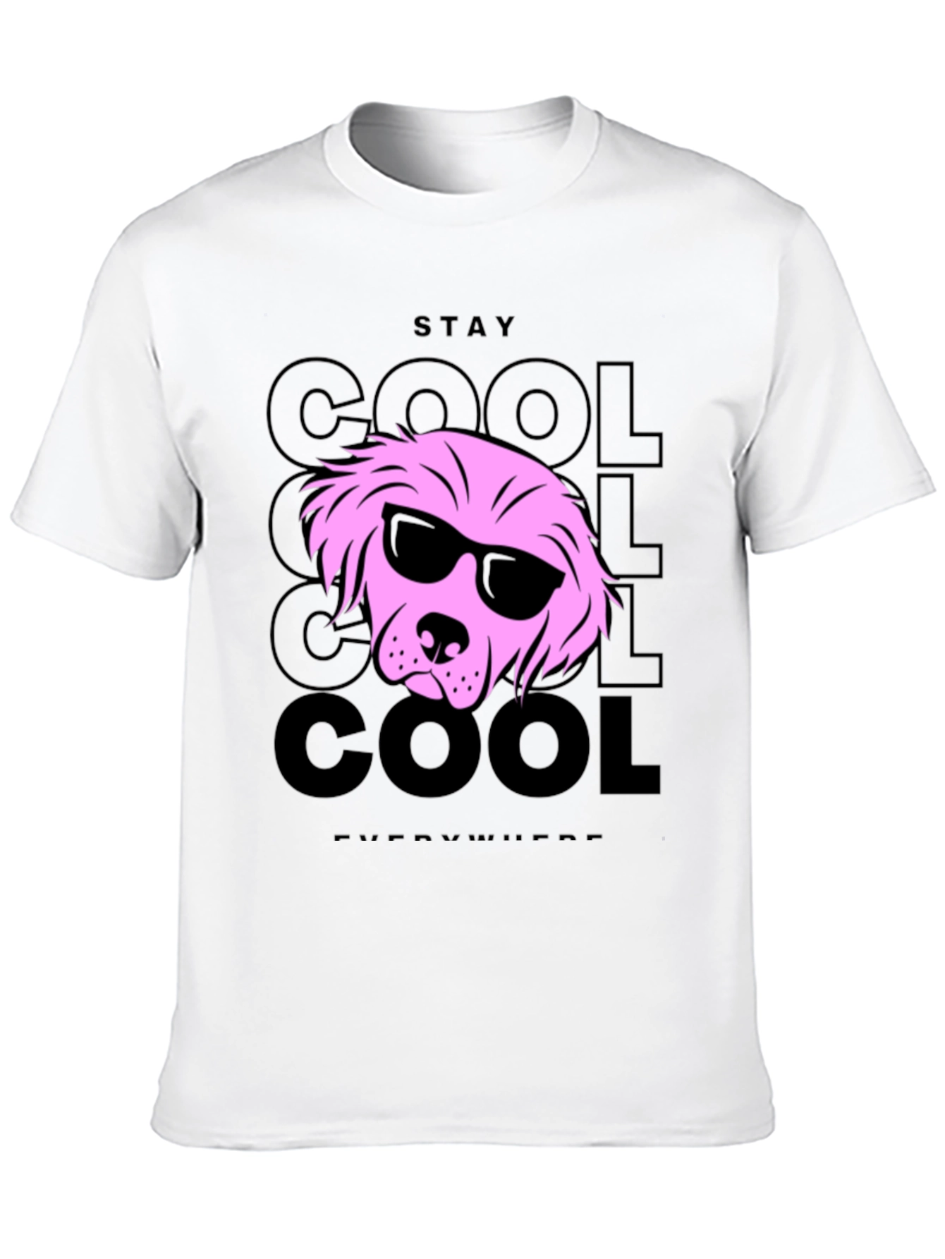 Stay Cool Dog Graphic T-Shirt - Black