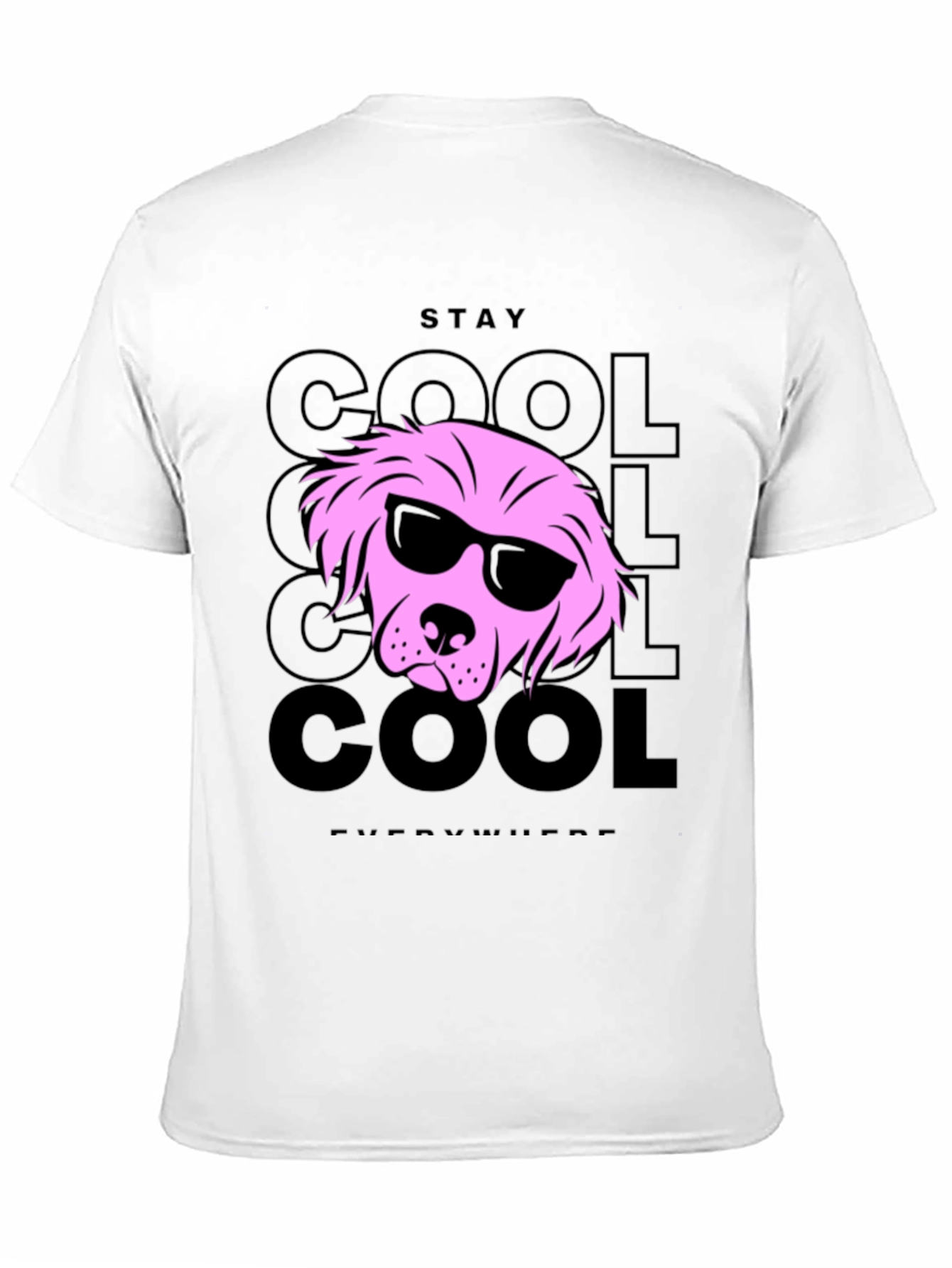 Stay Cool Dog Graphic T-Shirt - Black