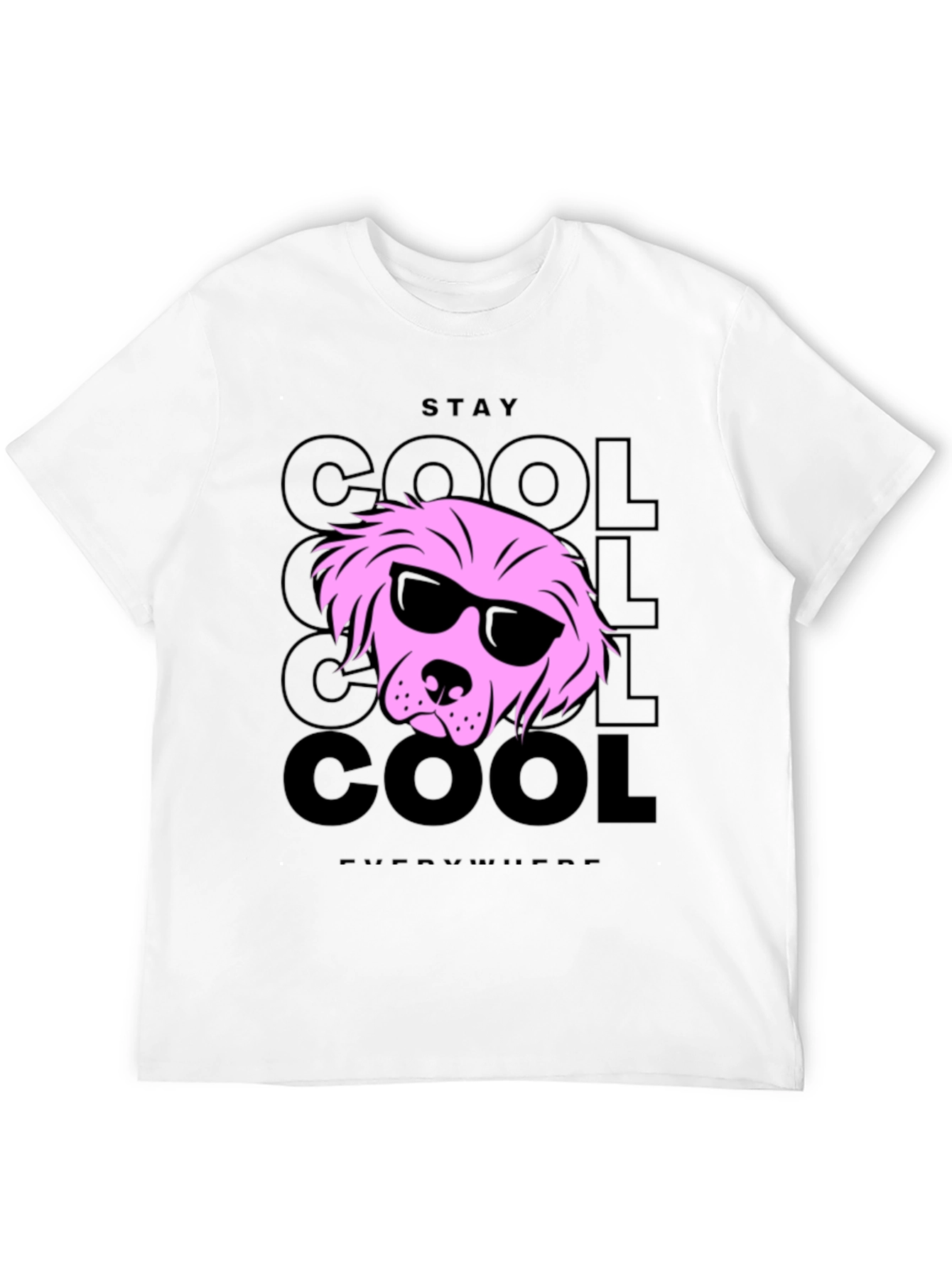 Stay Cool Dog Graphic T-Shirt - Black