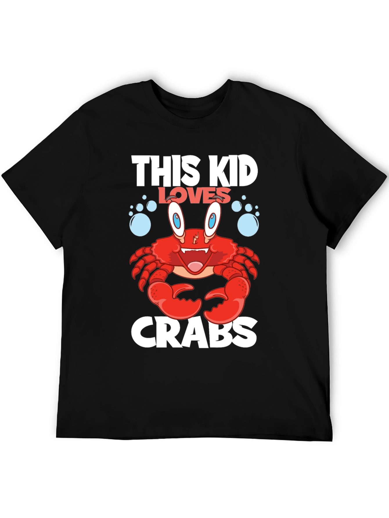 This Kid Loves Crabs T-Shirt - Black Cotton Tee