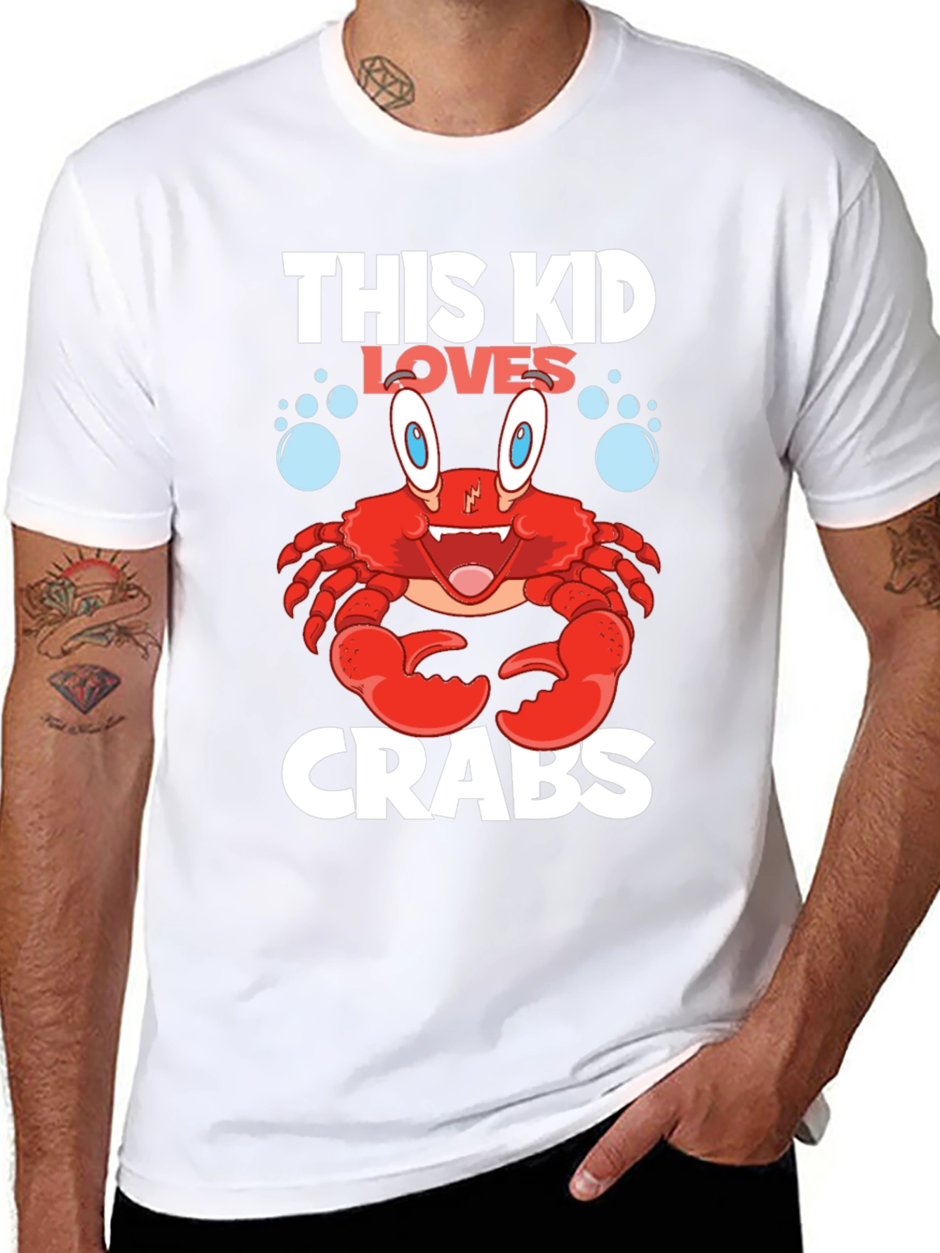 This Kid Loves Crabs T-Shirt - Black Cotton Tee