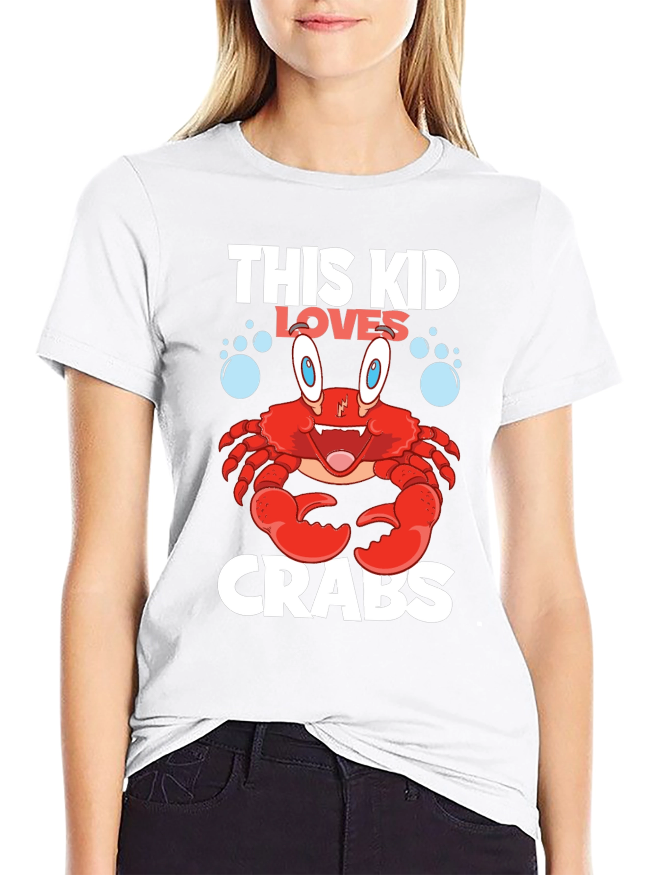 This Kid Loves Crabs T-Shirt - Black Cotton Tee