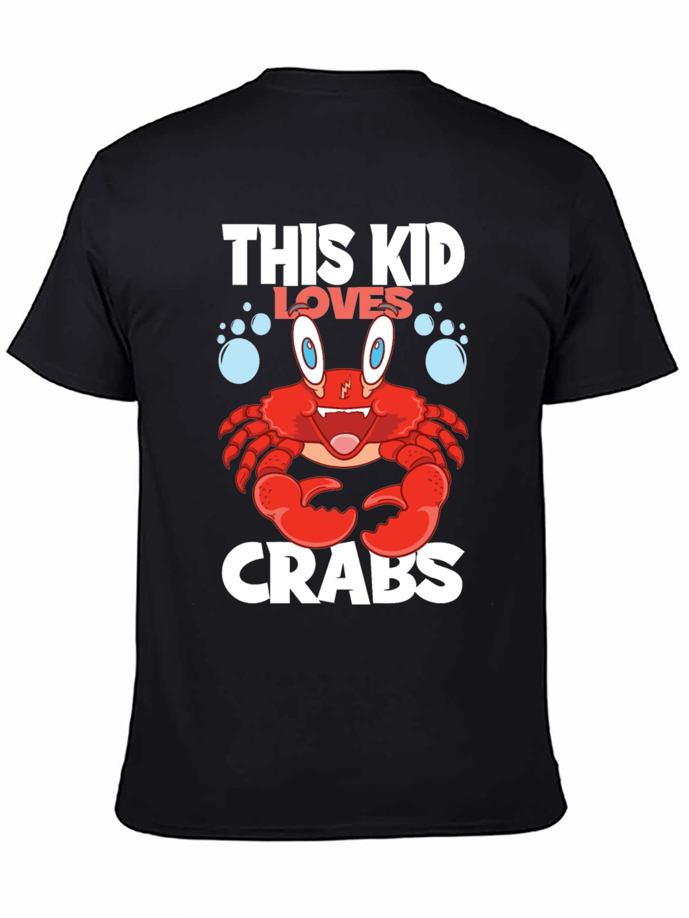 This Kid Loves Crabs T-Shirt - Black Cotton Tee